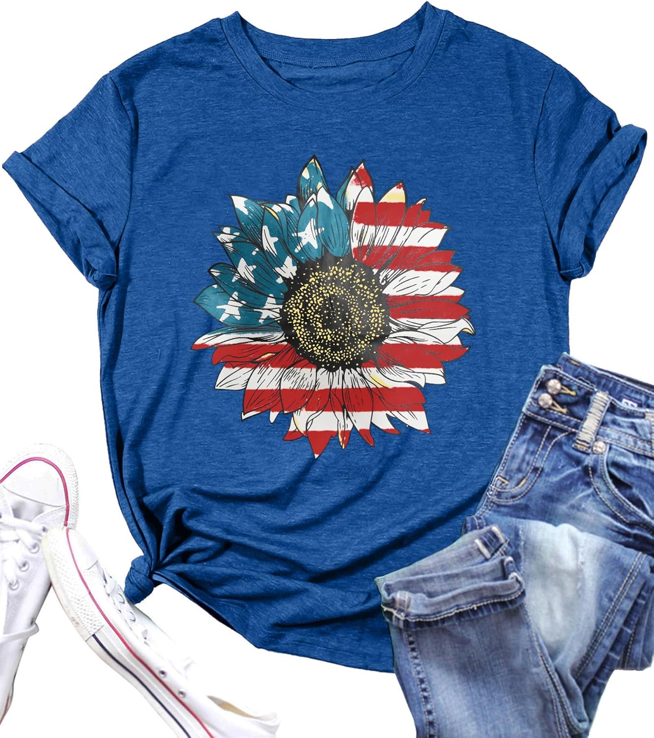 LAZYCHILD Sunflower Shirts for Women Flower Graphic Tees Shirts Inspirational Te...