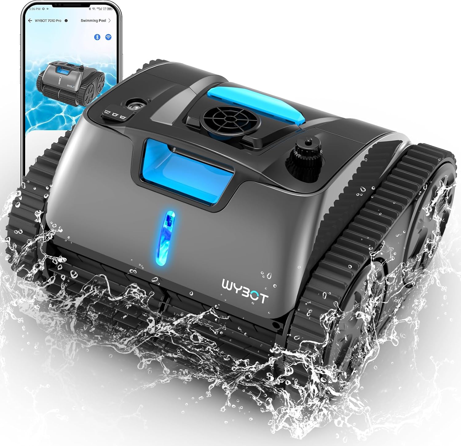 (2024 New) WYBOT C1 Max Robotic Pool Vacuum with APP, Manual Mode Switching & Wa...
