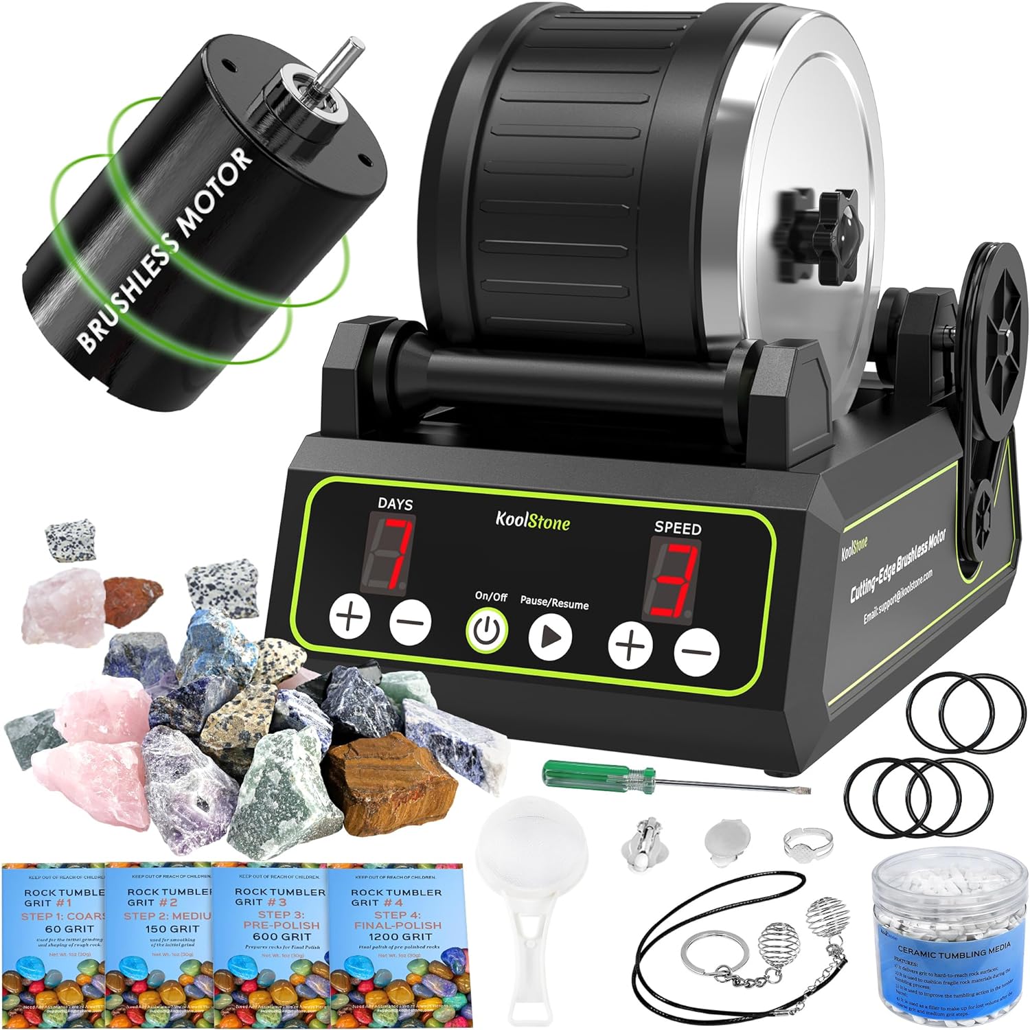 C1 Pro Brushless Rock Tumbler Kit - Professional L...