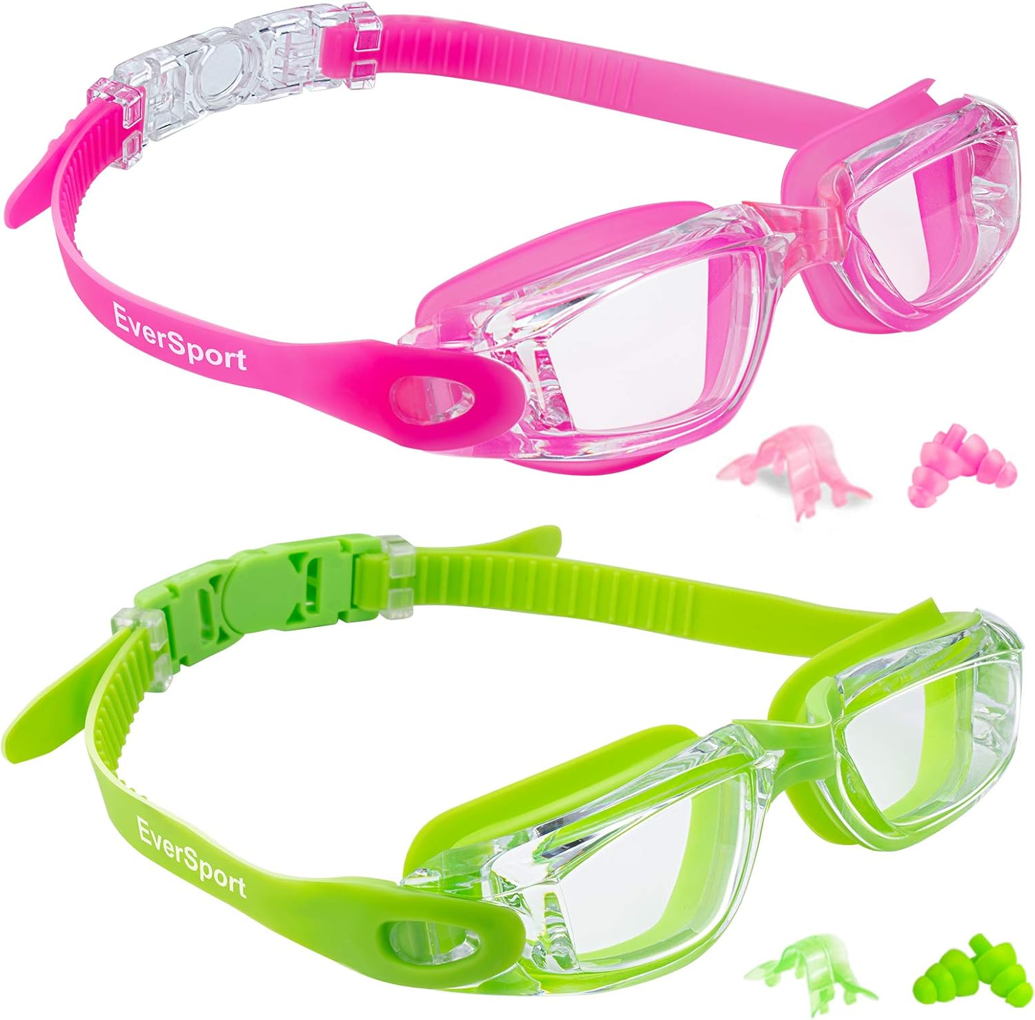 EverSport Kids Swim Goggles, Pack of 2 Swimming Goggles for Children Teens, Anti...