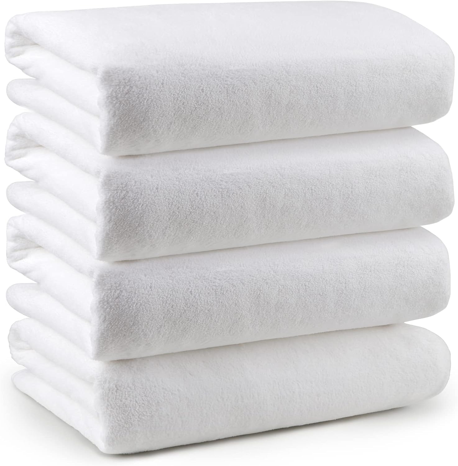 Orighty Bath Towel Set Pack of 4(27’’ x 54’’) - Soft Feel White Bath Towel Sets,...