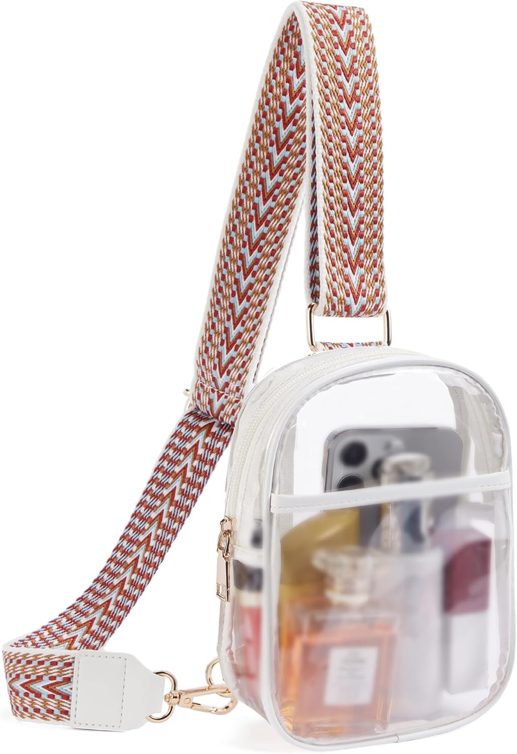Telena Clear Sling Bag, Clear Fanny Pack Stadium Approved Crossbody Bag Purses f...