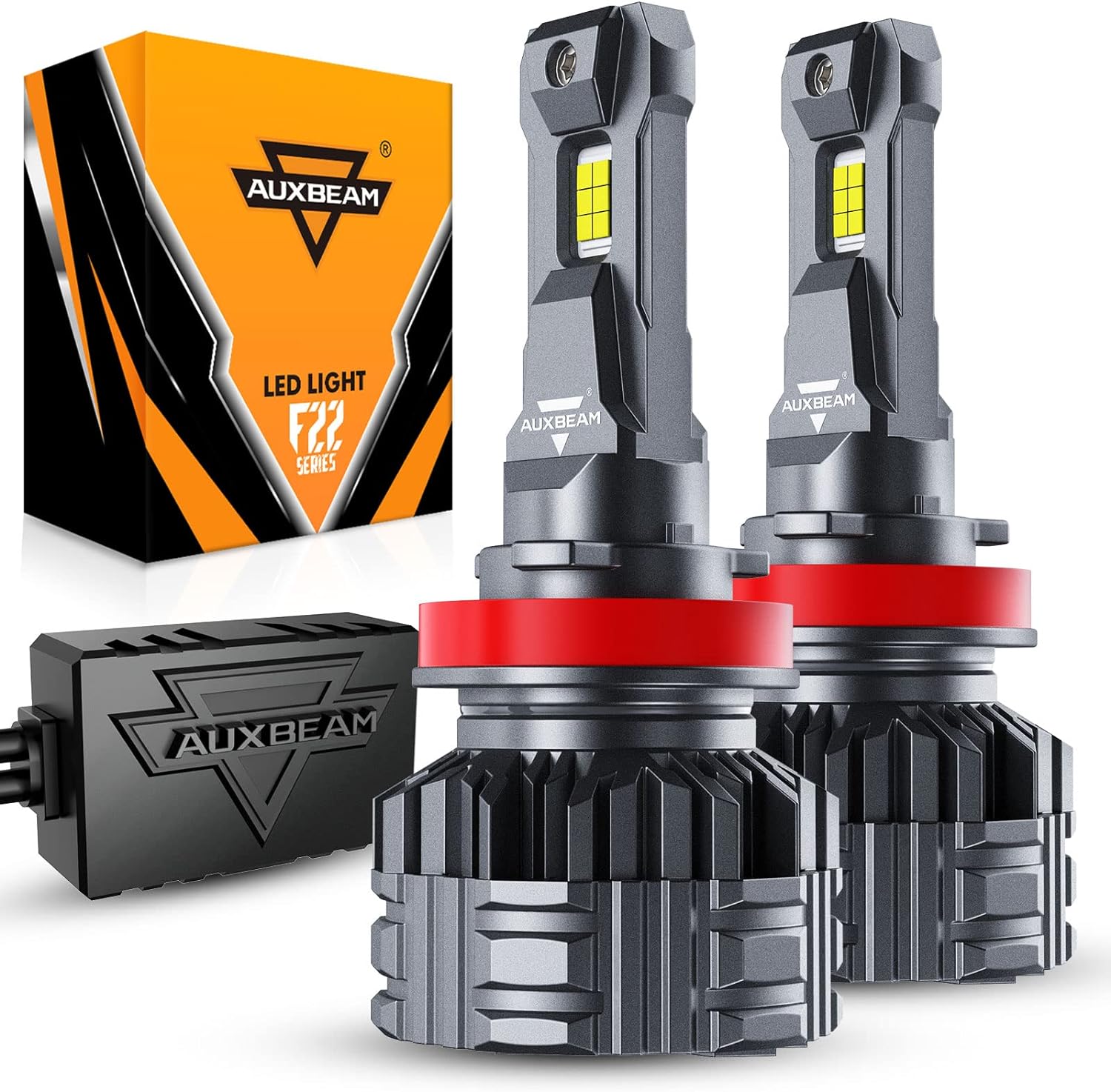 Auxbeam 2024 F22 Series H11 Light Bulbs, 24000LM 700% Brighter Fog Light 110W Bu...