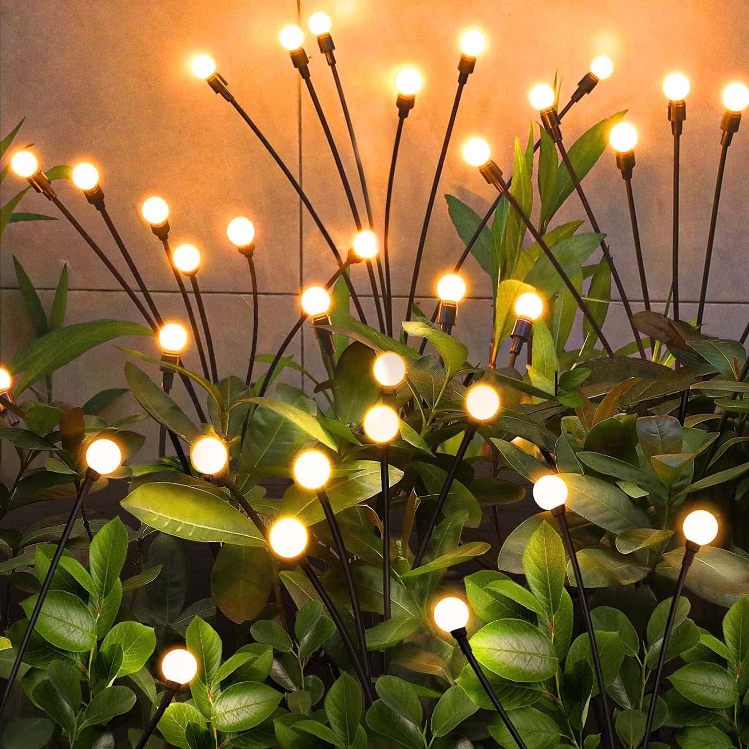 Solar Lights Outdoor Garden – 6 Pack 36 LEDs Solar Firefly Lights, Starburst Swa...
