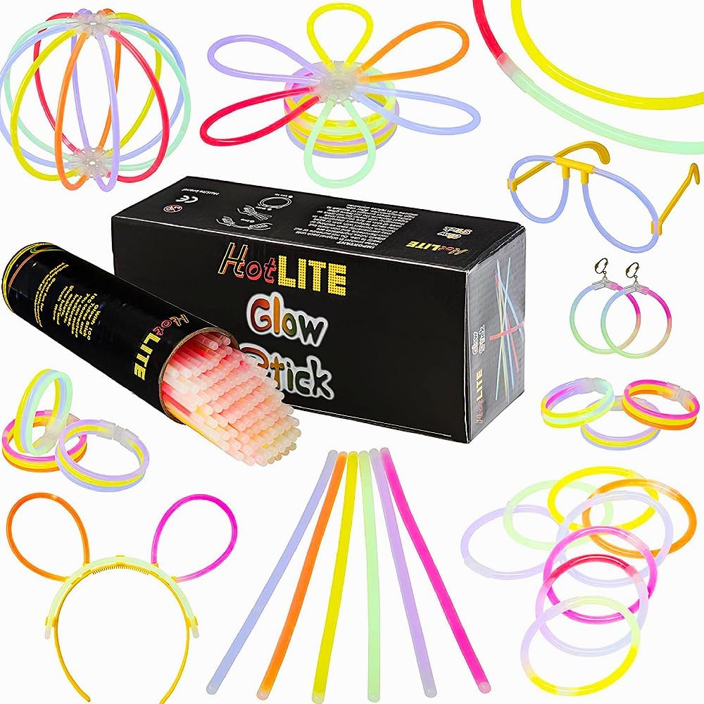 HOTLITE 100 Glow Sticks Party Packs - Premium Glowsticks Set for Adults & Childr...