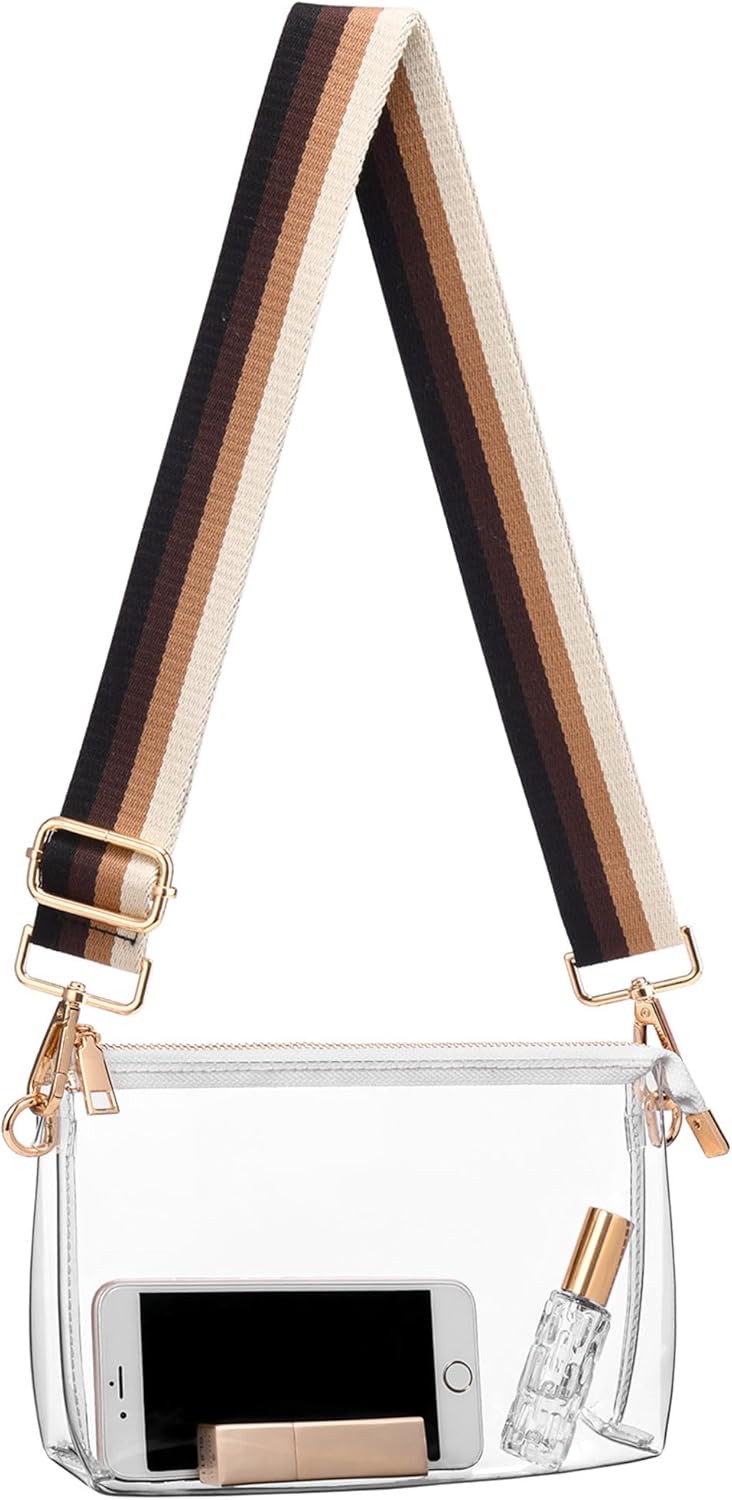 Clear Purse for Women Stadium Approved, Clear Crossbody Bag, Small Clear Stadium...