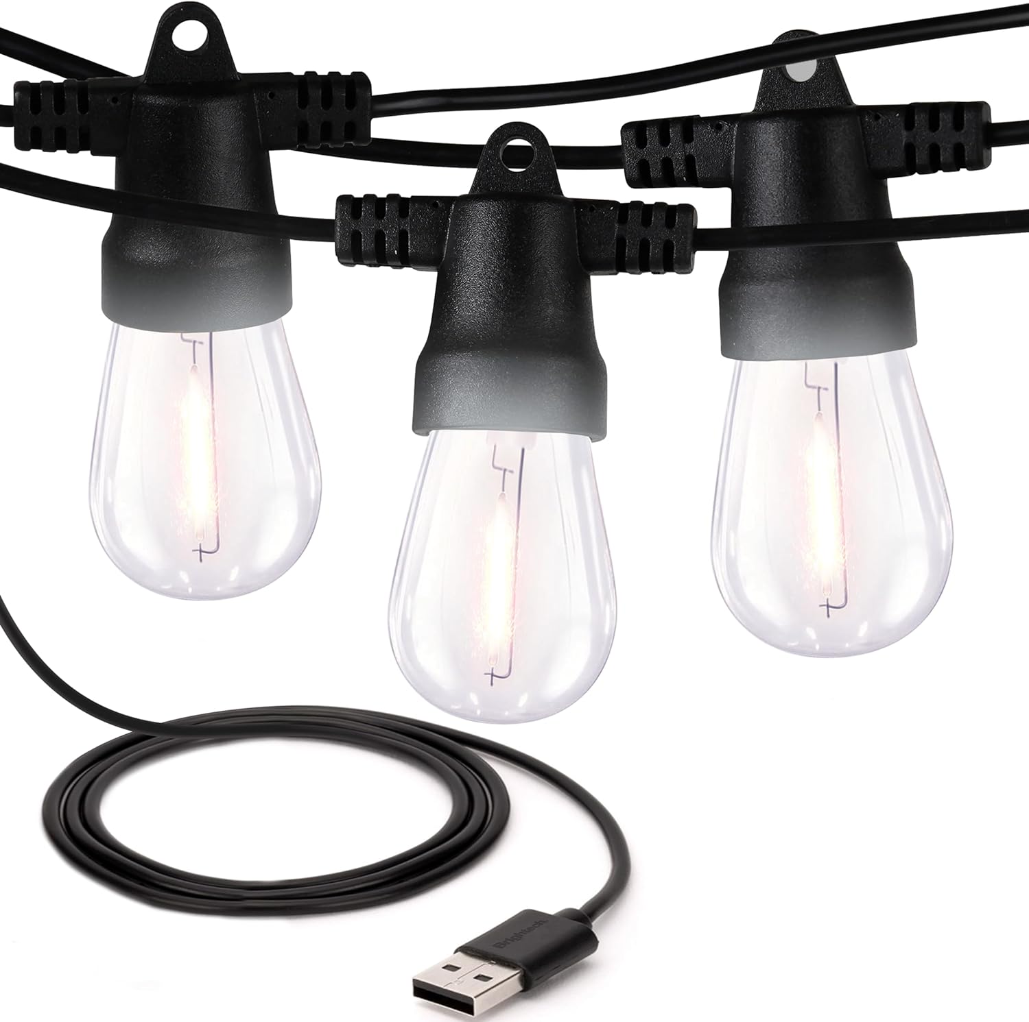 Brightech Ambience Pro USB Powered String Lights - 24 Ft Commercial Grade Waterp...
