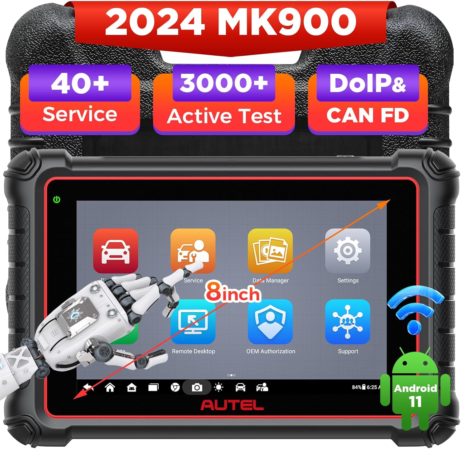 Autel MaxiCOM MK900 Scanner: 2024 OS 11 Work as MK900BT MX900 w/ 40+ Service, 30...
