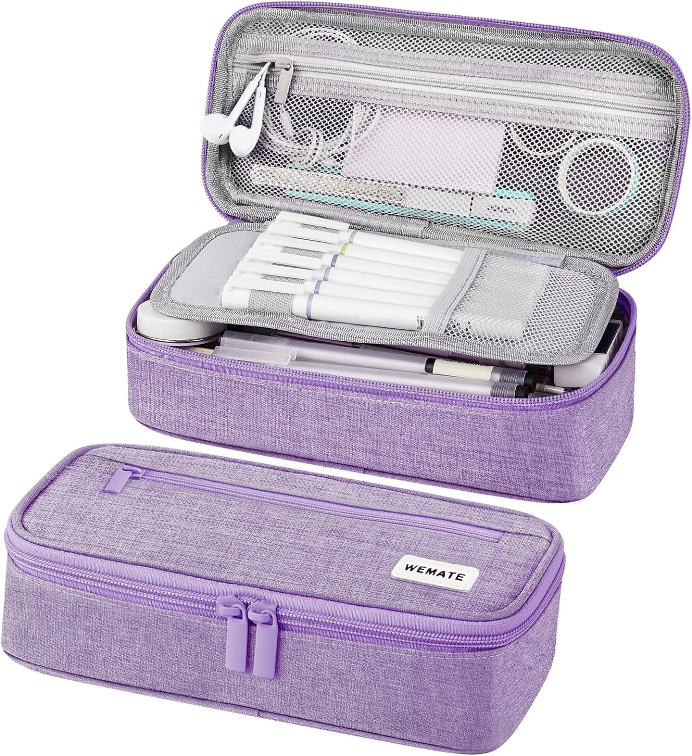 WEMATE Large Pencil Case, Big Capacity Pencil Pouch Stationery Pen Bag, Storage...