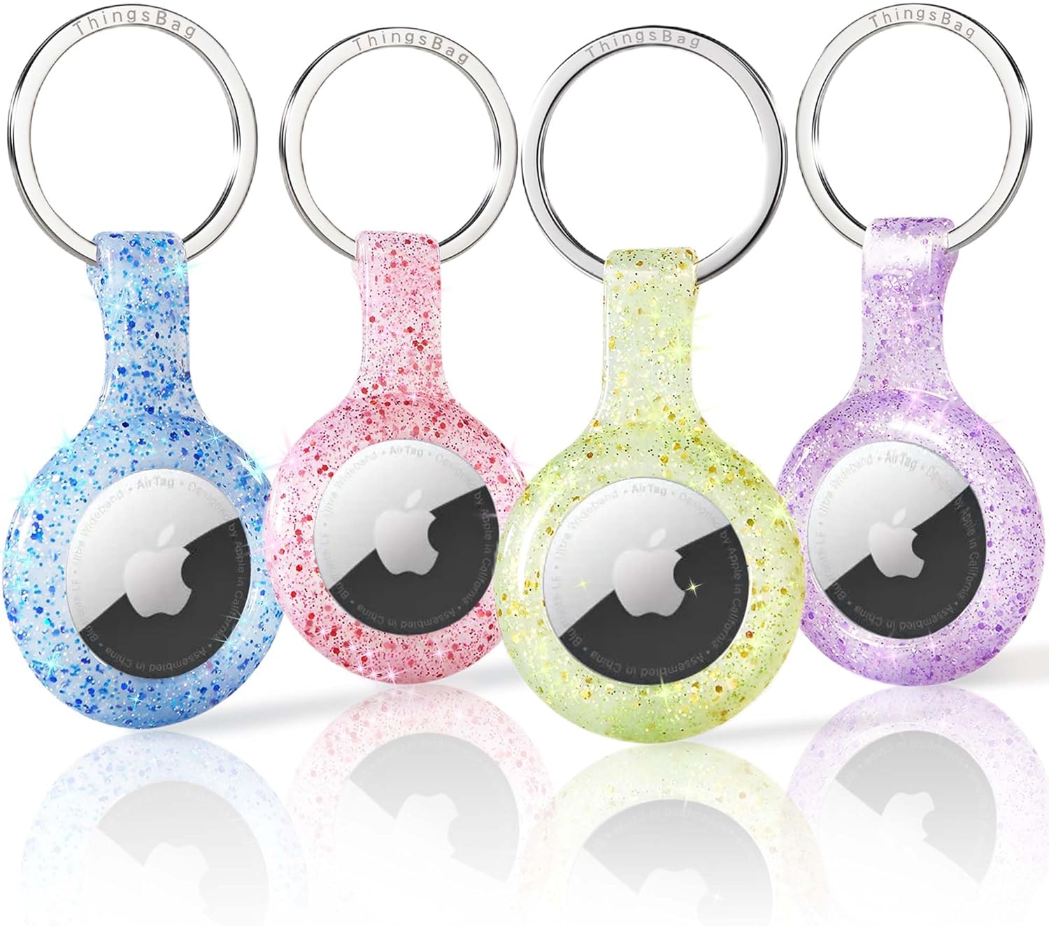 ThingsBag Apple AirTags 4 Pack Case Keychain Silic...