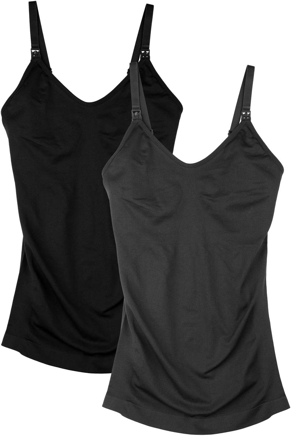Womens Maternity Nursing Tank Cami for Breastfeeding with Adjustable Straps Blac...