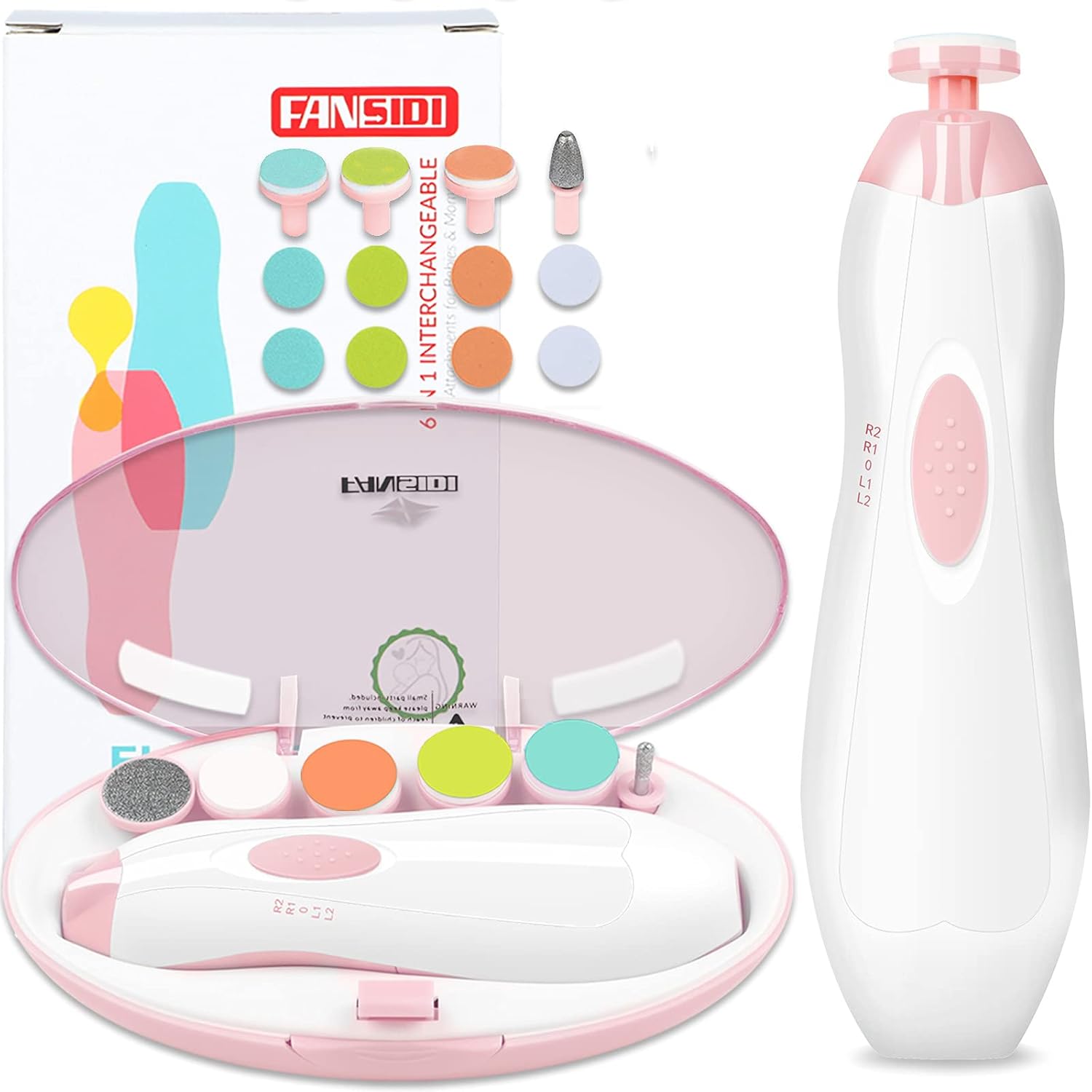 Baby Nail Trimmer Electric, FANSIDI Baby Nail File Infant Nail Clippers with 10...