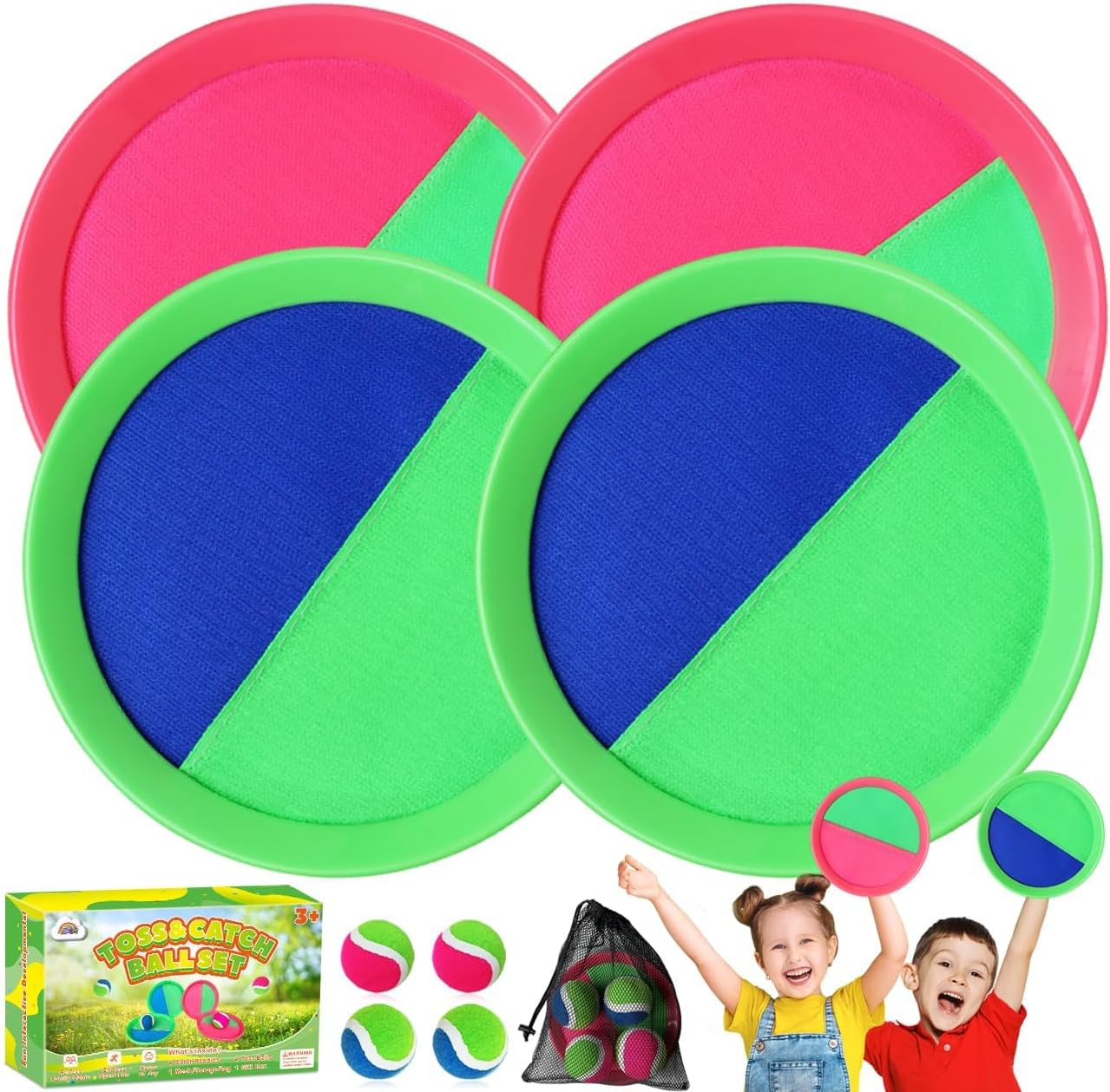 ZMLM Toss Catch Ball Toy Set: Upgraded Kid Outdoor Toy Game Beach Backyard Lawn...