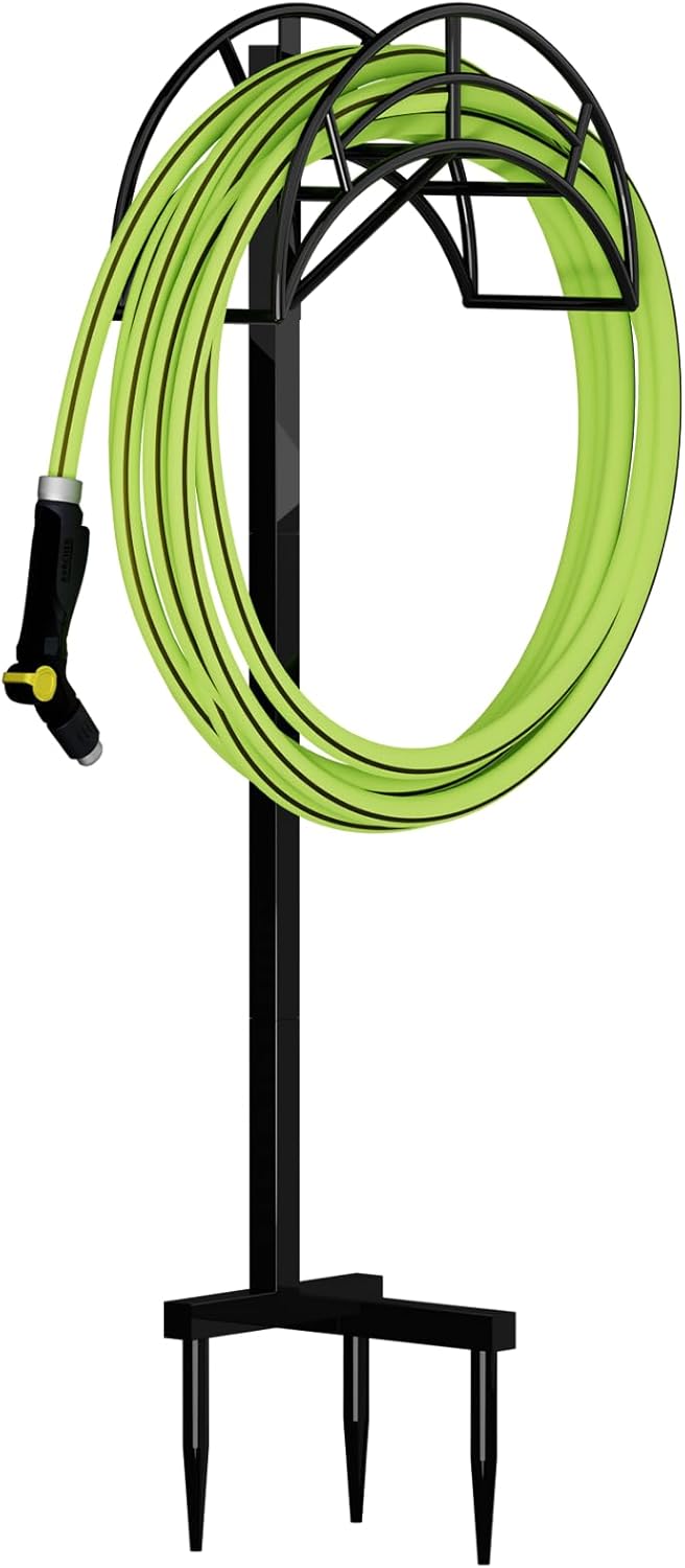 ROSSNY Metal Hose Stand Detachable Water Hose Holder Freestanding Holders for Ou...