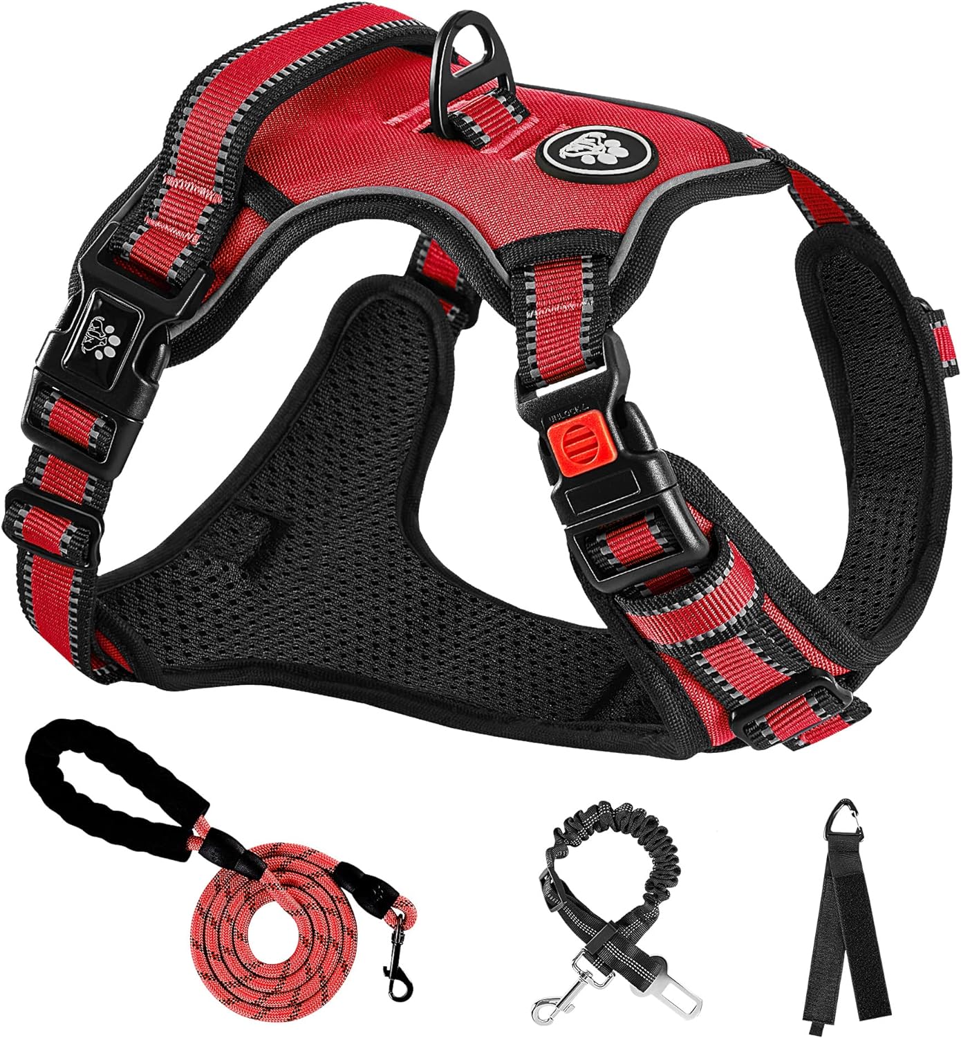 NESTROAD No Pull Dog Harness,Adjustable Oxford Dog Vest Harness with Leash,Refle...