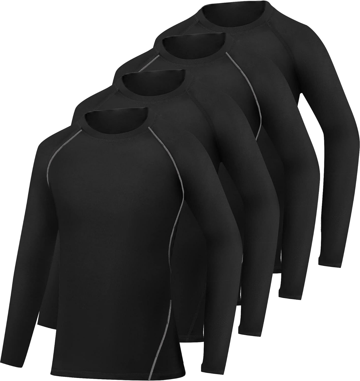 4 Pack Youth Boy’s Compression Pants Leggings Tigh...
