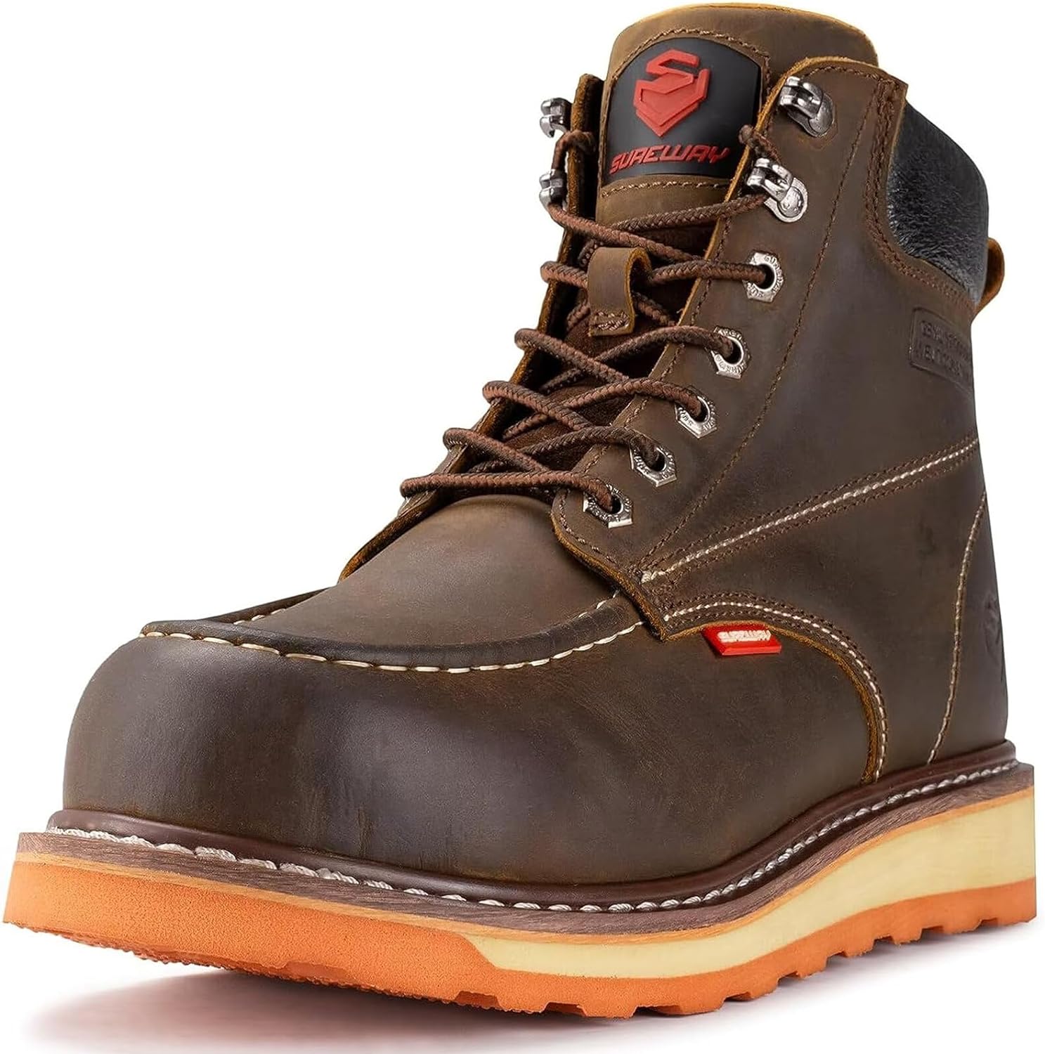 SUREWAY Mens Heavy Duty Soft/Composite/Steel Toe Work Boots for Men-Comfortable,...