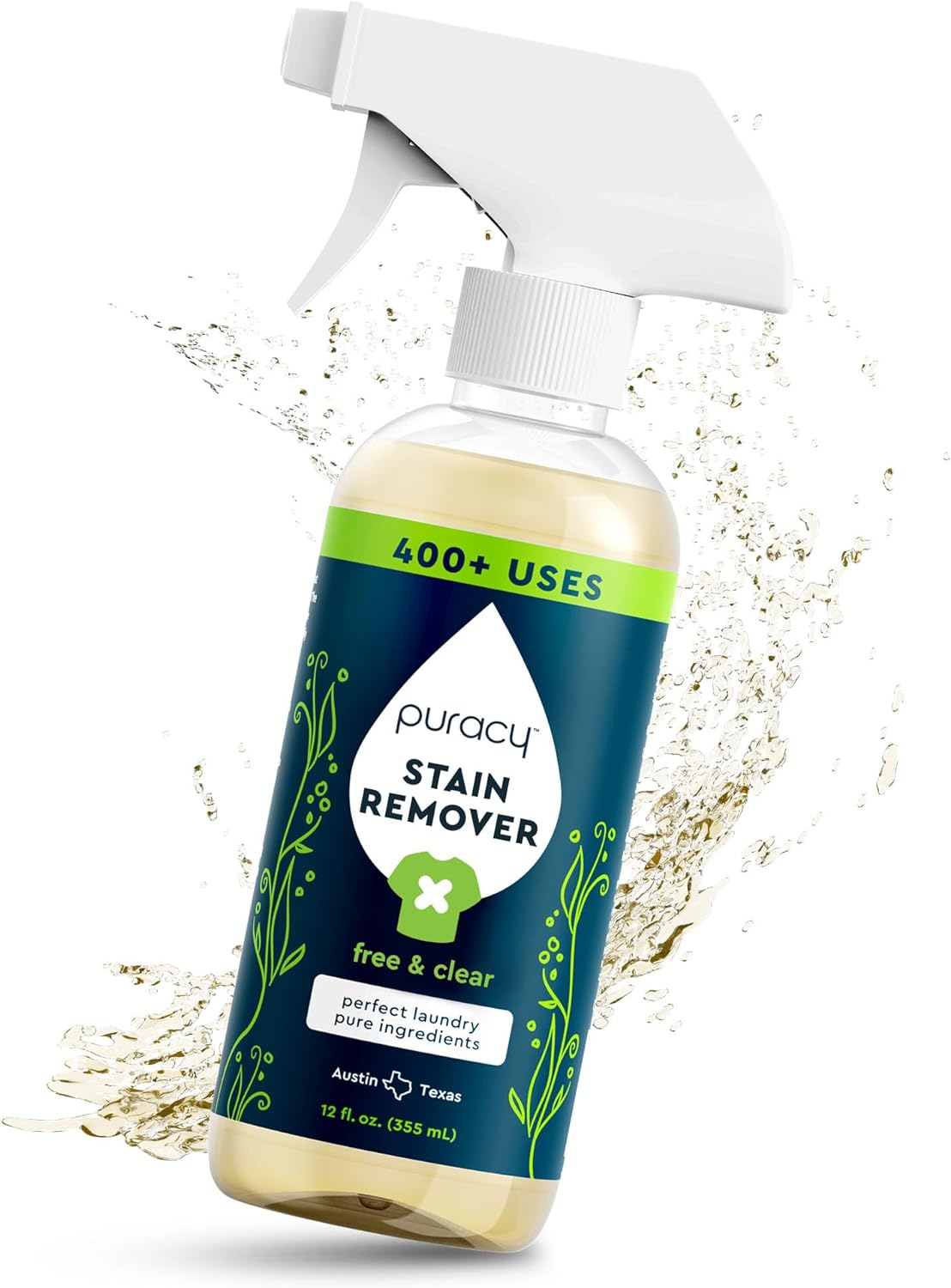 Puracy Stain Remover Cleaning Spray - Enzyme-Powered Stain Remover Spray As Seen...