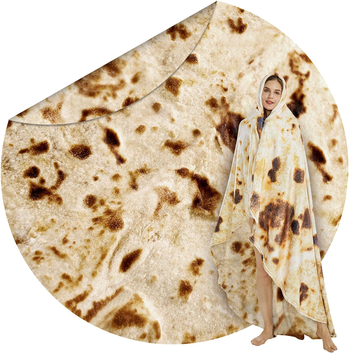 SeaRoomy Burritos Tortilla Throw Blanket, Tortilla Wrap Blanket, Novelty Tortill...