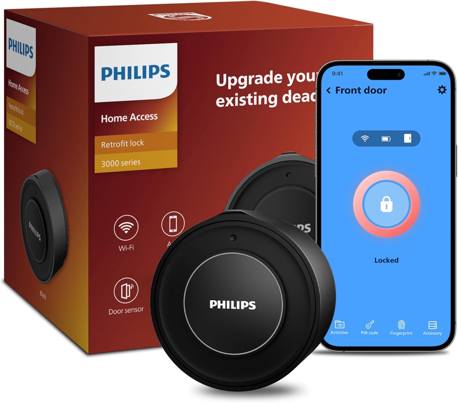 Philips Wi-Fi Smart Lock, Turn Your Existing Deadbolt into a Smart Door Lock, Bu...