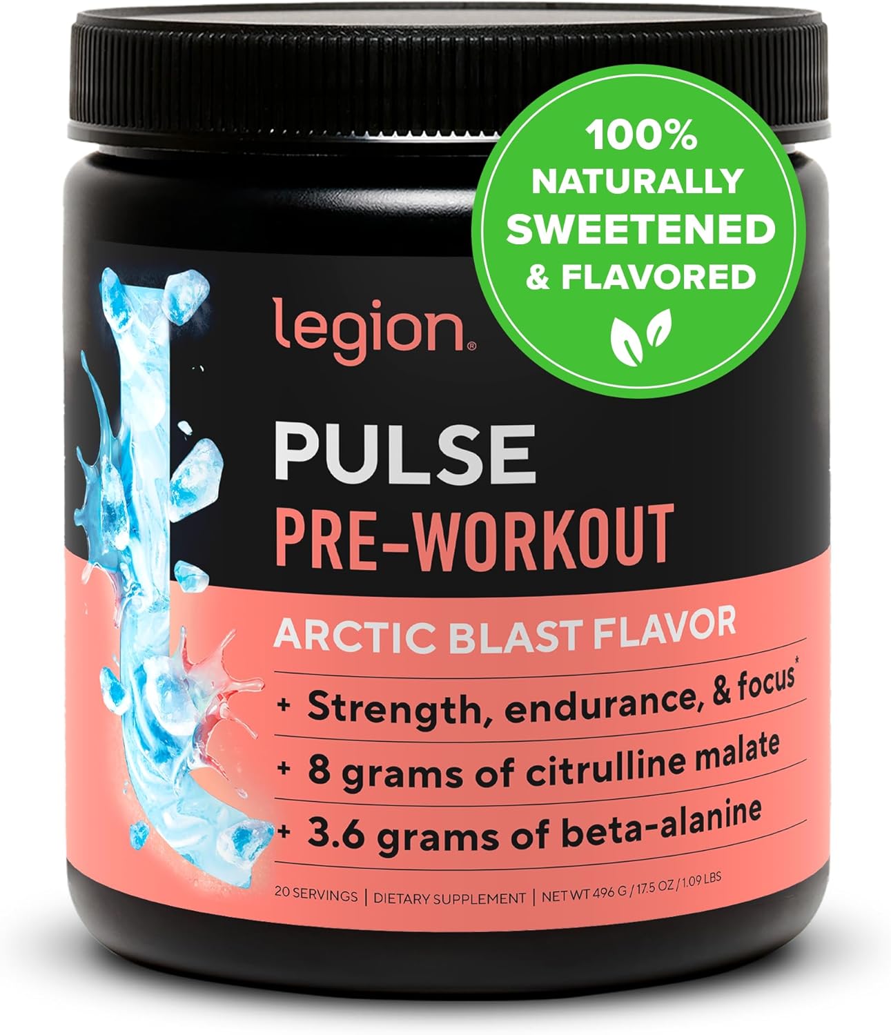 LEGION Pulse Pre Workout Supplement - All Natural Nitric Oxide Preworkout Drink...