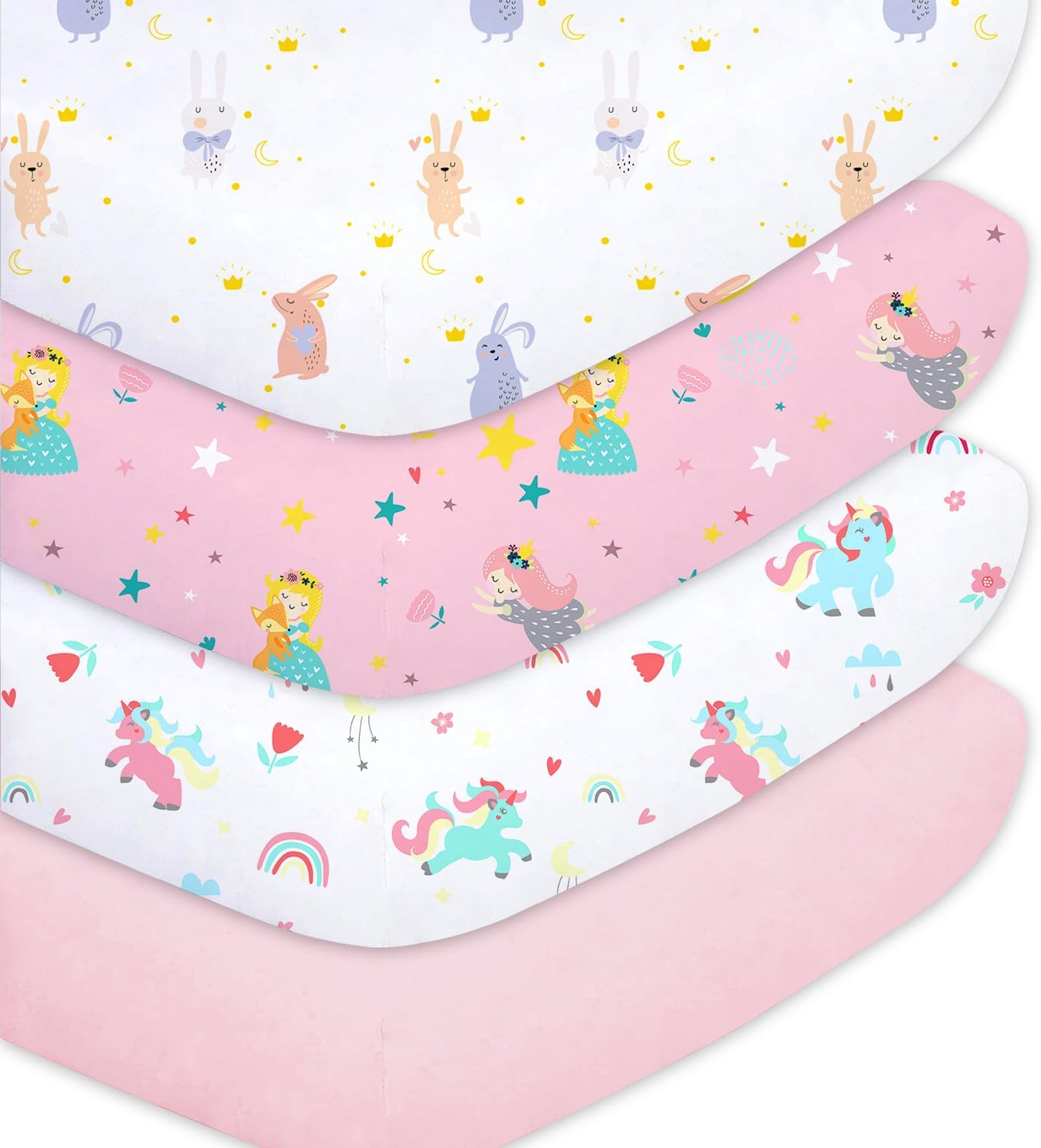 4 Pack Fitted Crib Sheets for Baby Boys, 28"x 52" Extra Soft Microfiber Crib She...