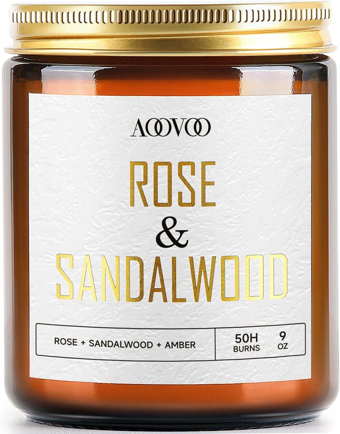 AOOVOO Rose Sandalwood Candle - Sandalwood Candle, Scented Candles, Soy Candles,...
