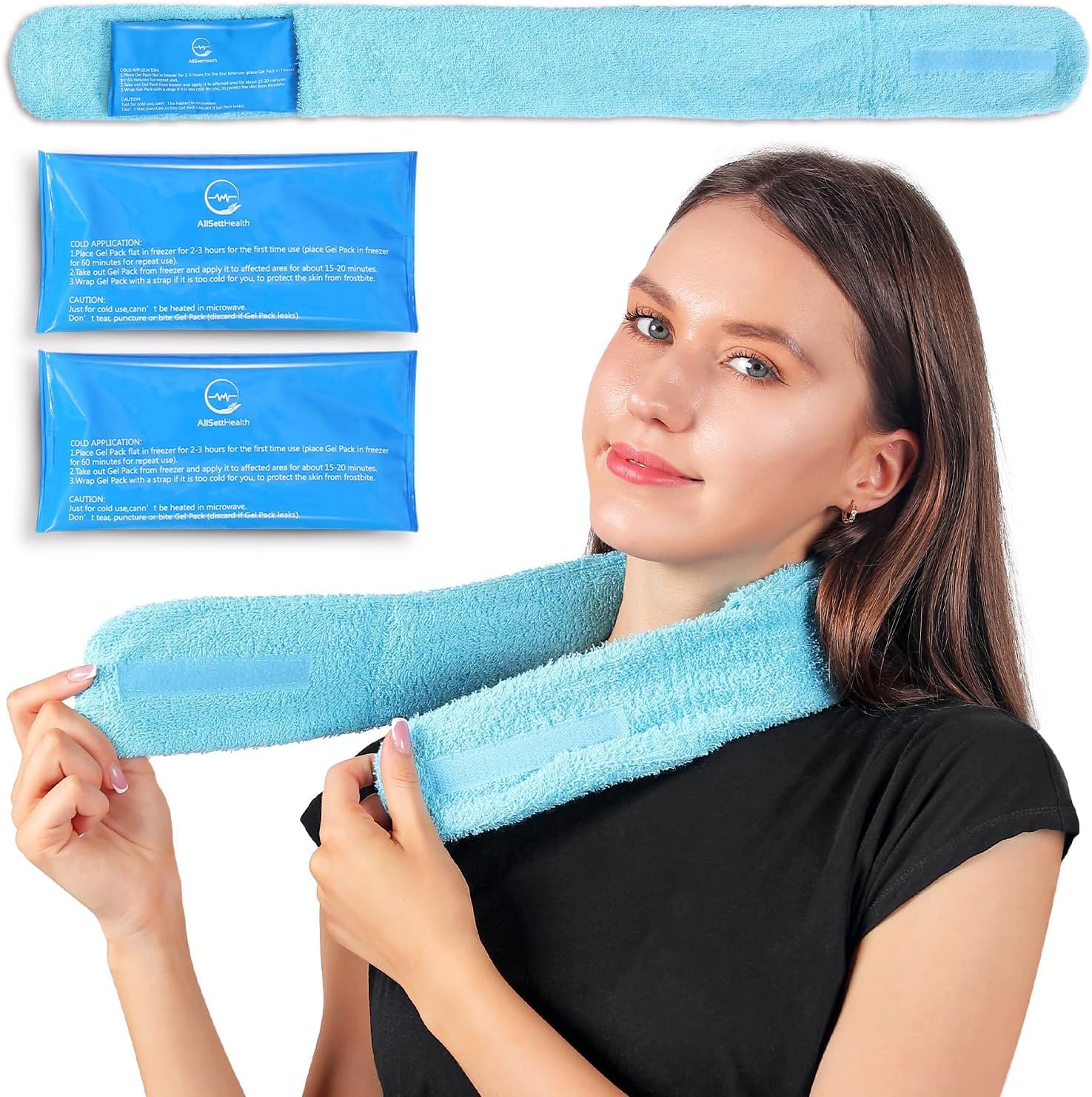 Cooling Towel with Soft Gel Ice Pack Inserts | Included 2 Gel Ice Packs Reusable...