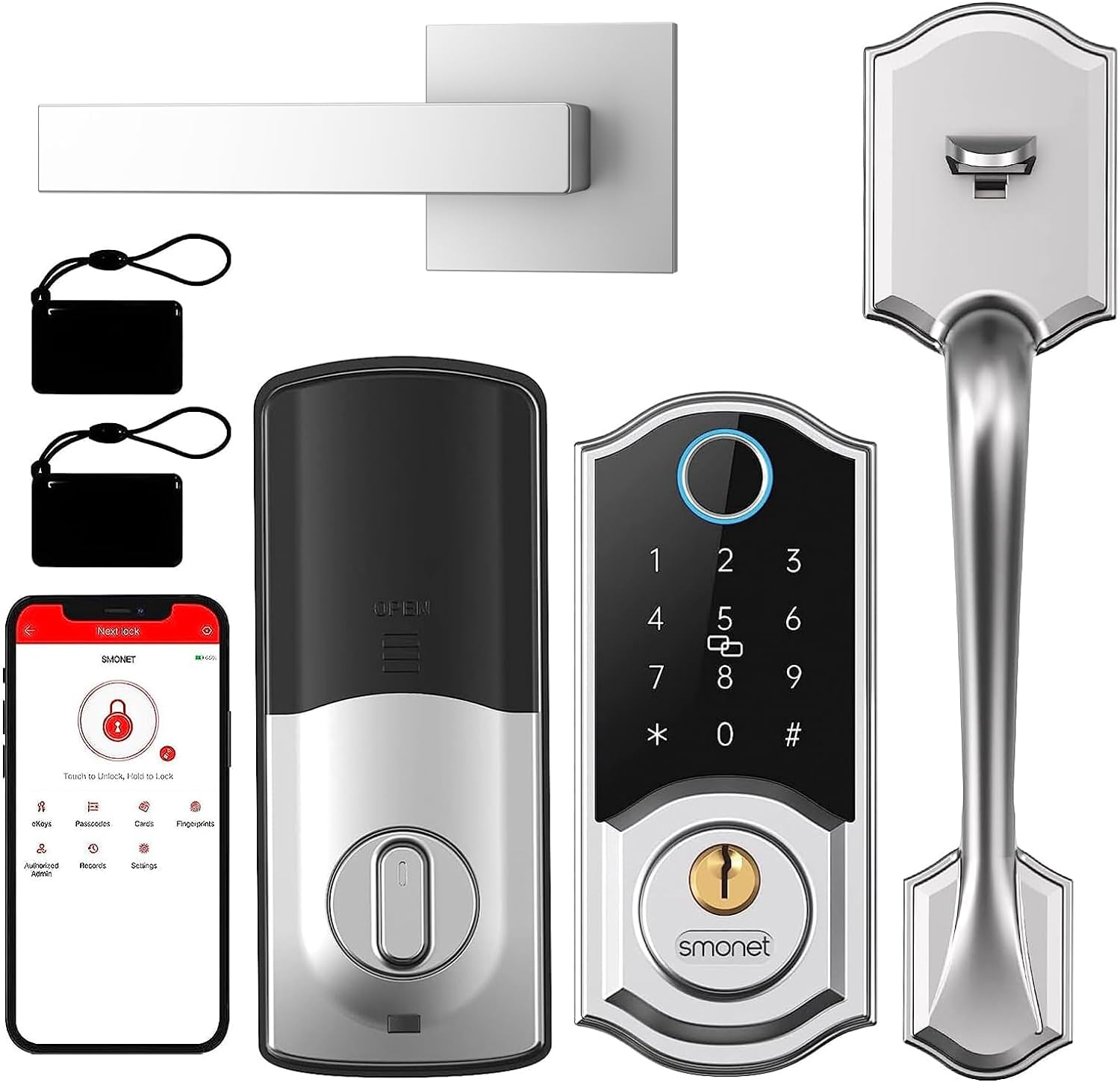 Smart Front Door Lock Set: SMONET Keyless Entry Do...