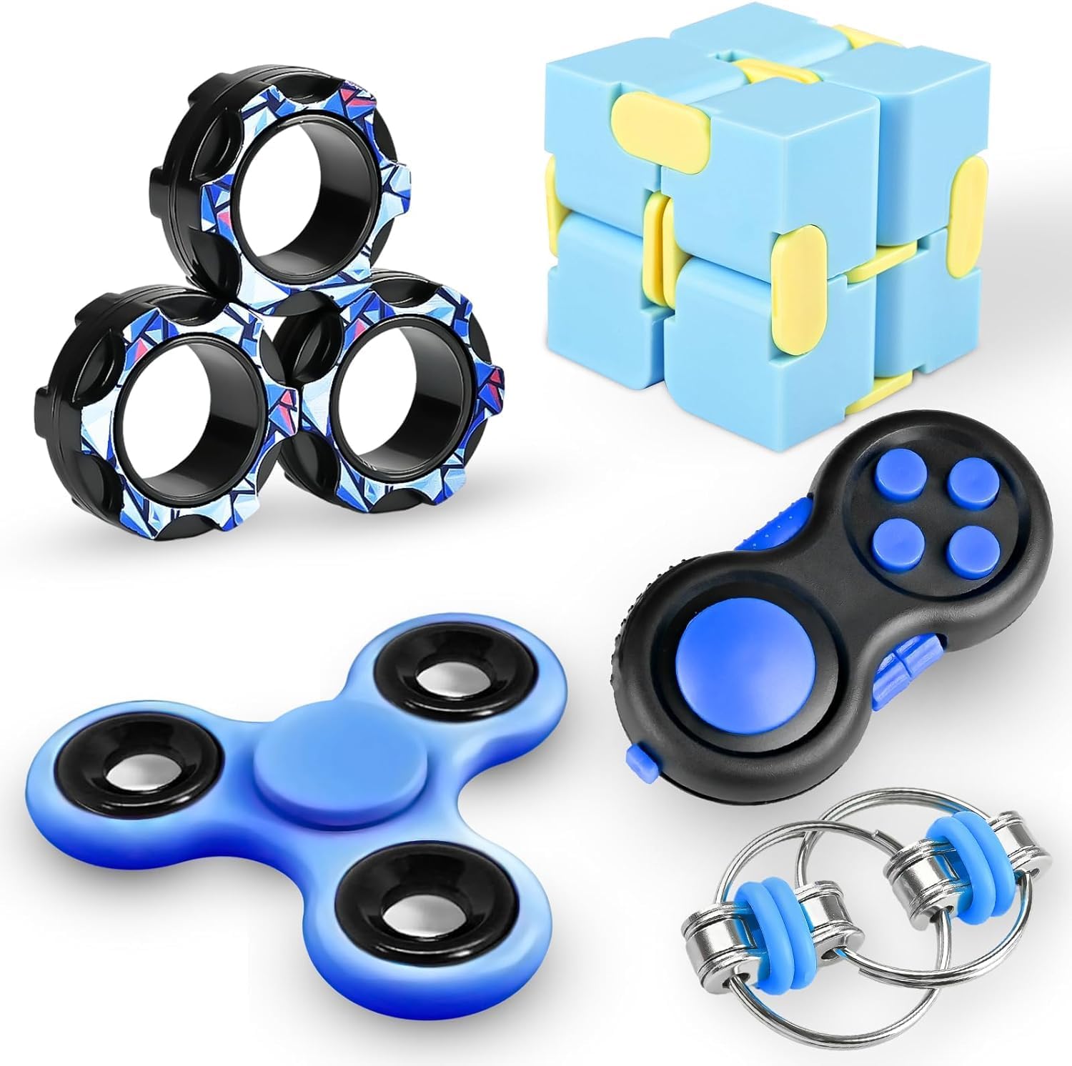 Fidget Toys Adults Set, Autism Sensory Toys Pack with figette Cube Figits Toys A...