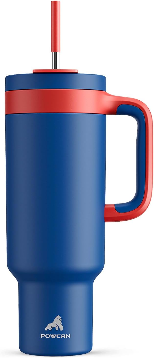 50 oz Tumbler with Handle, 2-in-1 Straw and Sip Lid, Leakproof, Dishwasher Safe,...