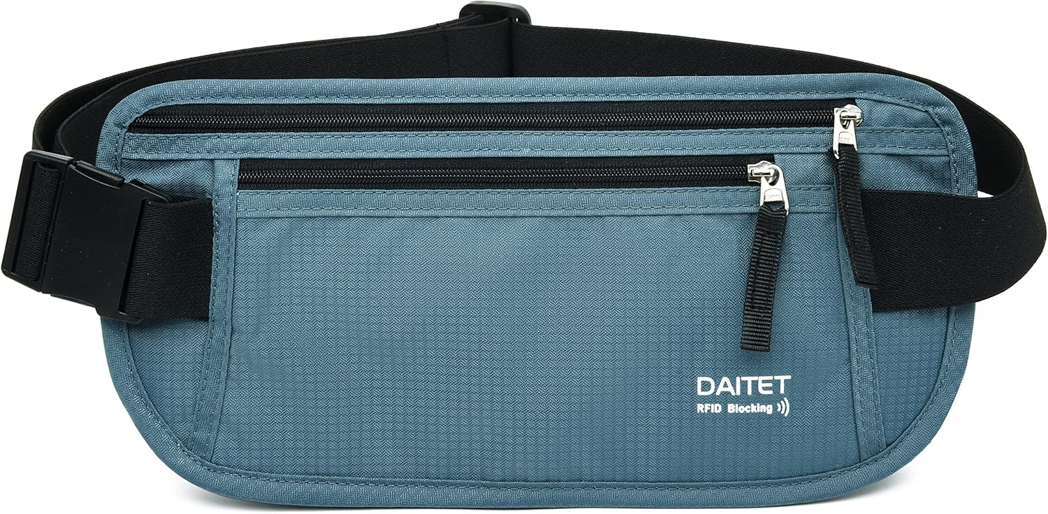 RFID Blocking Money Belt for Men Women, Slim Fanny Pack for Travel，Running,Conc...