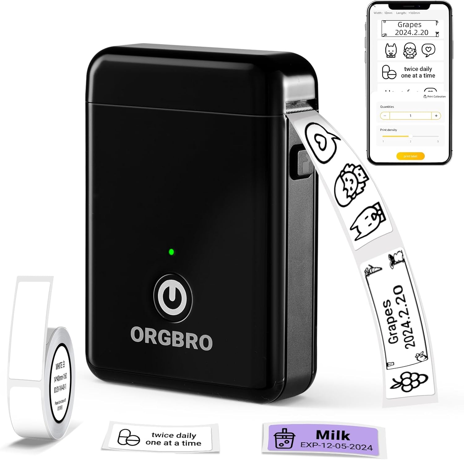 Label Maker Machine with Tape, X1 Portable Bluetooth Mini Label Printer for Orga...