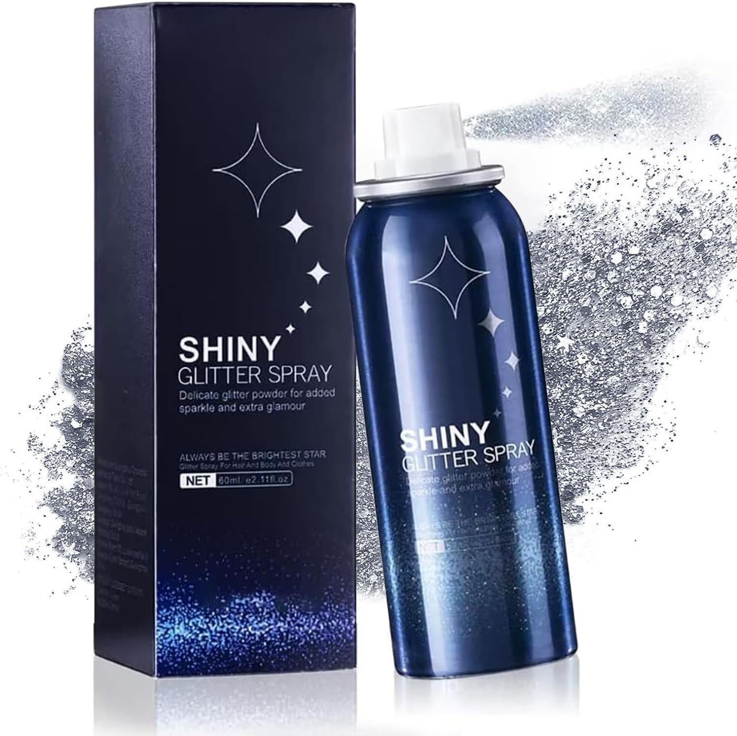 Sparkling Body Glitter,Glitter Spray for Hair and Clothes, Quicking Drying and L...