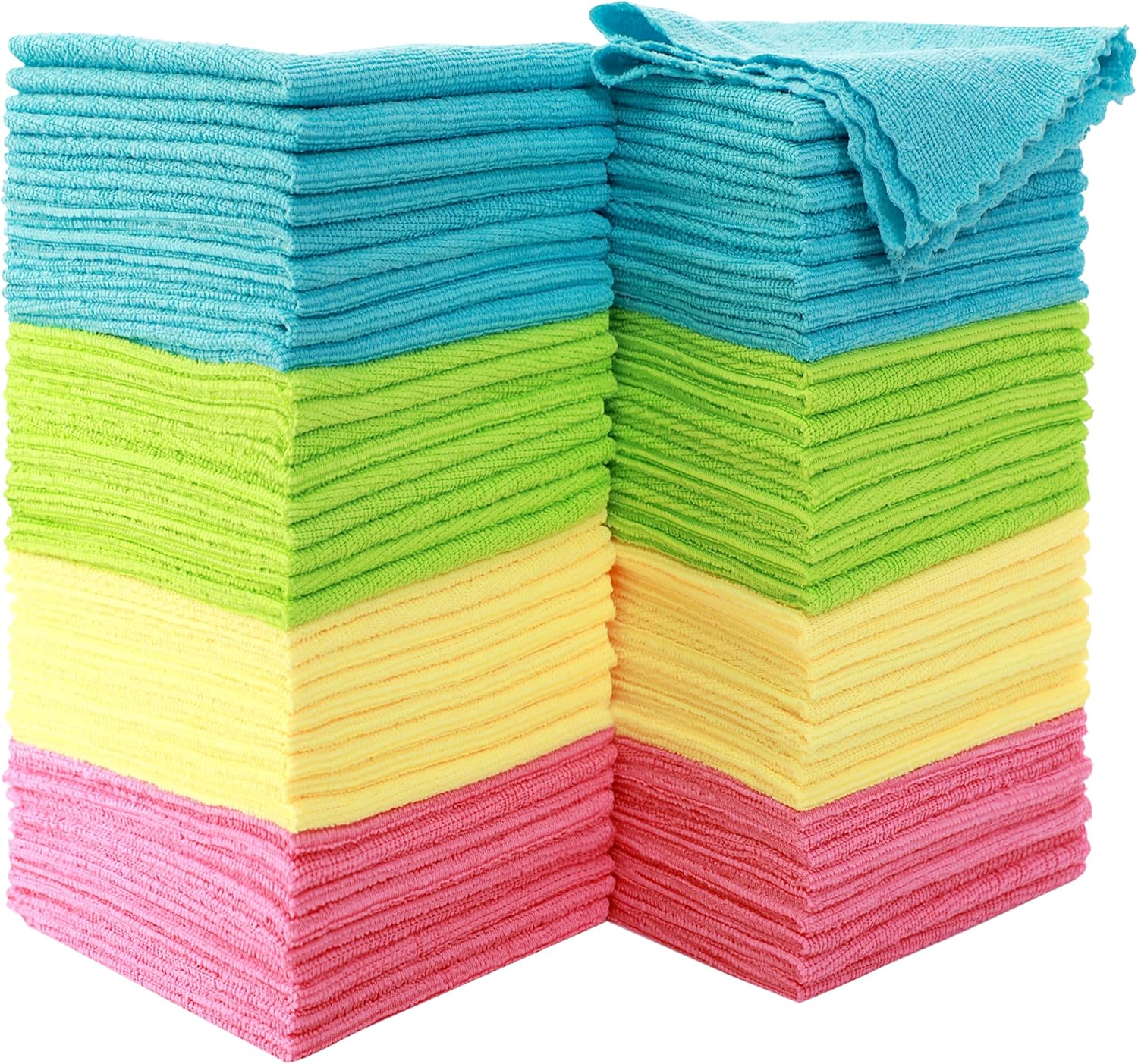 MOONQUEEN 72 Pack Microfiber Cleaning Cloth - Reusable Cleaning Rag, Fast Drying...