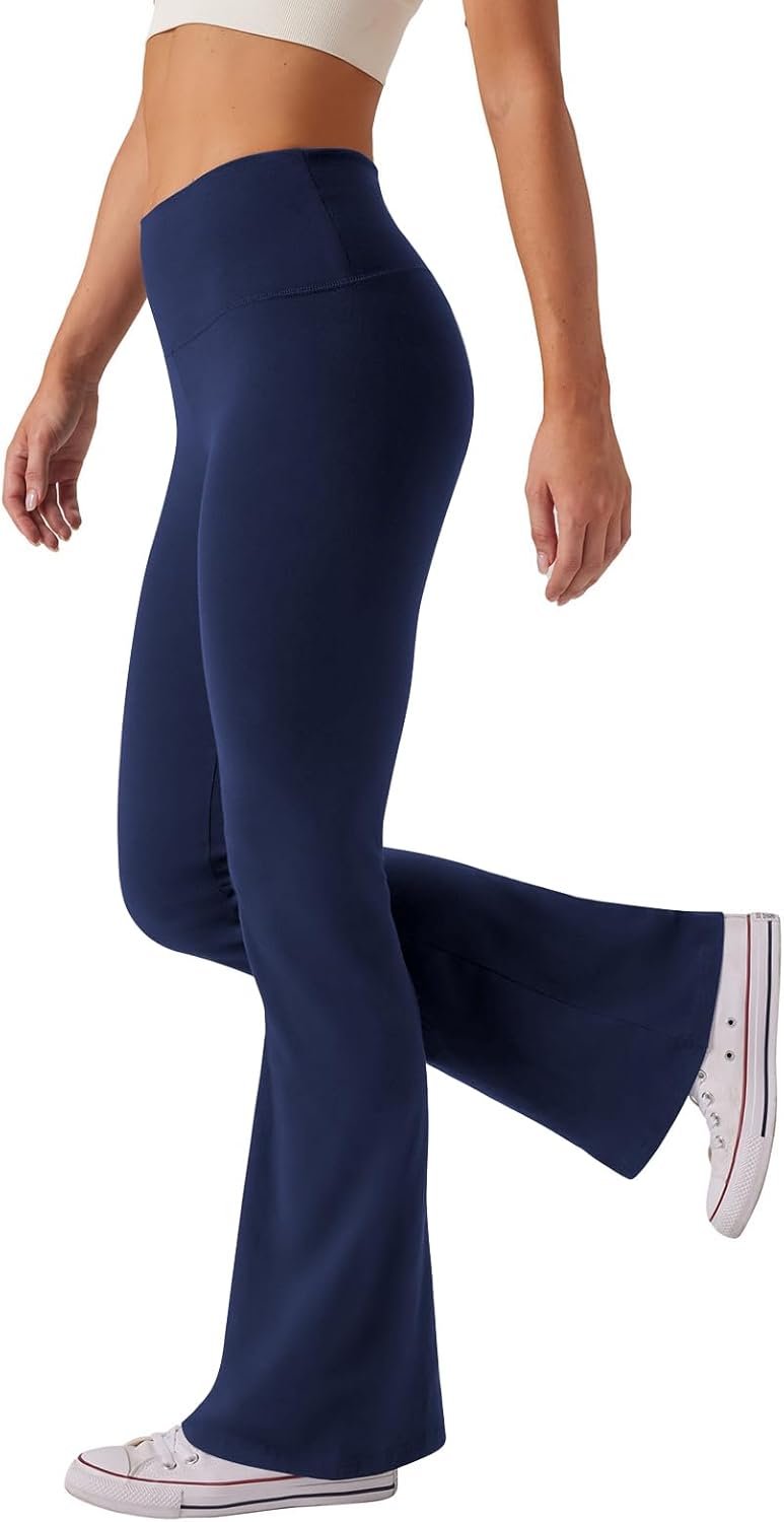 Women's High Waist Bootcut Yoga Pants Tummy Control Workout Flare Leggings Mediu...