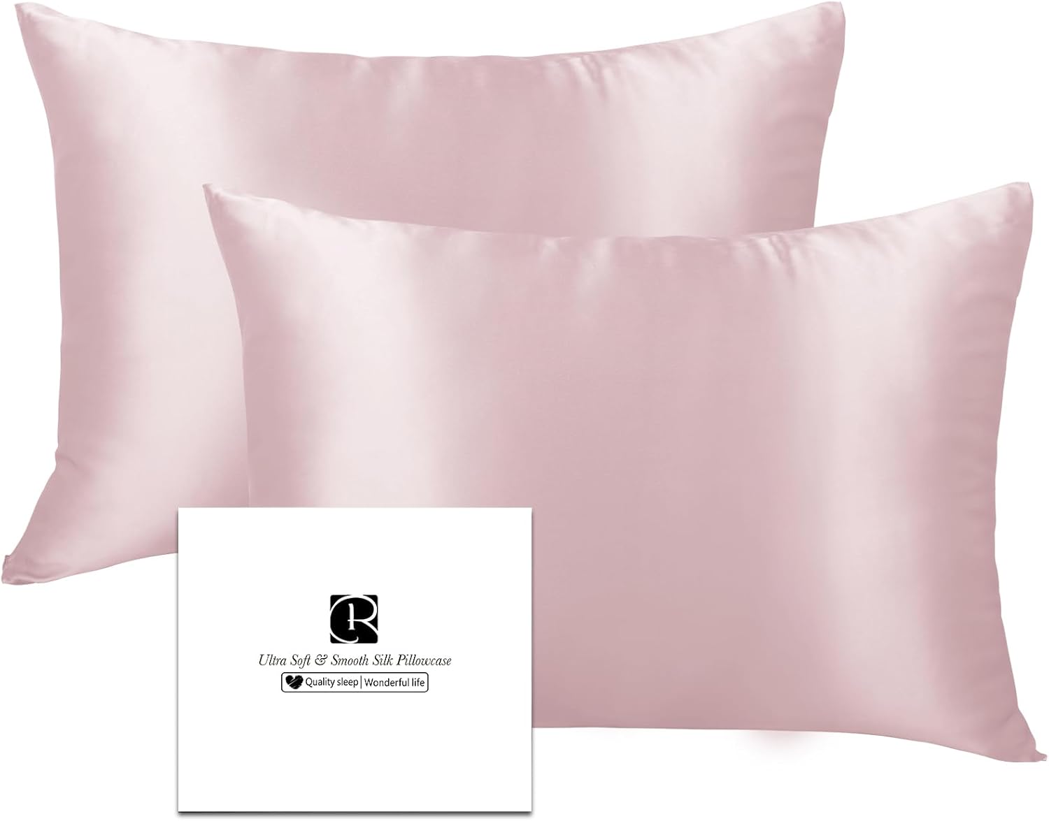 Silk Pillowcase for Hair and Skin 2 Pack, Ravmix Cooling Pillow Cases Queen Both...