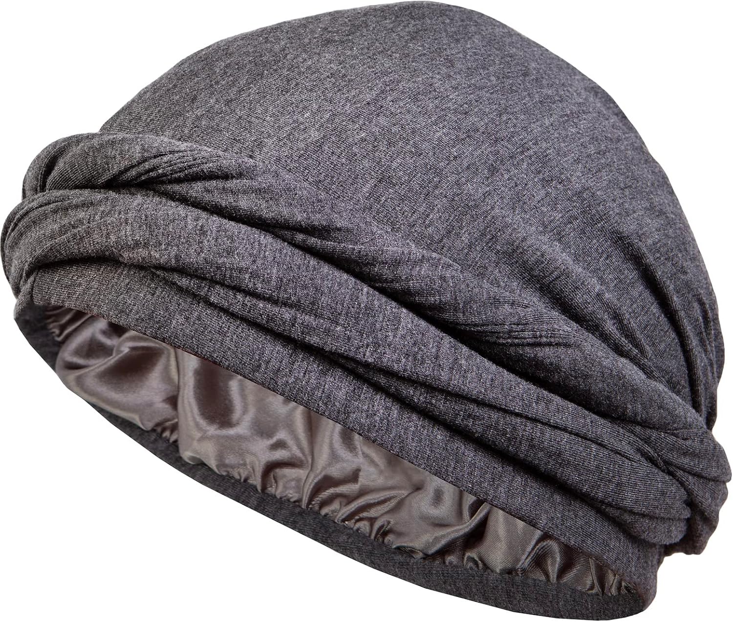 Silk Satin Lined Halo Turban Head Wrap Pre-Tied Skull Cap for Men and Women Slee...