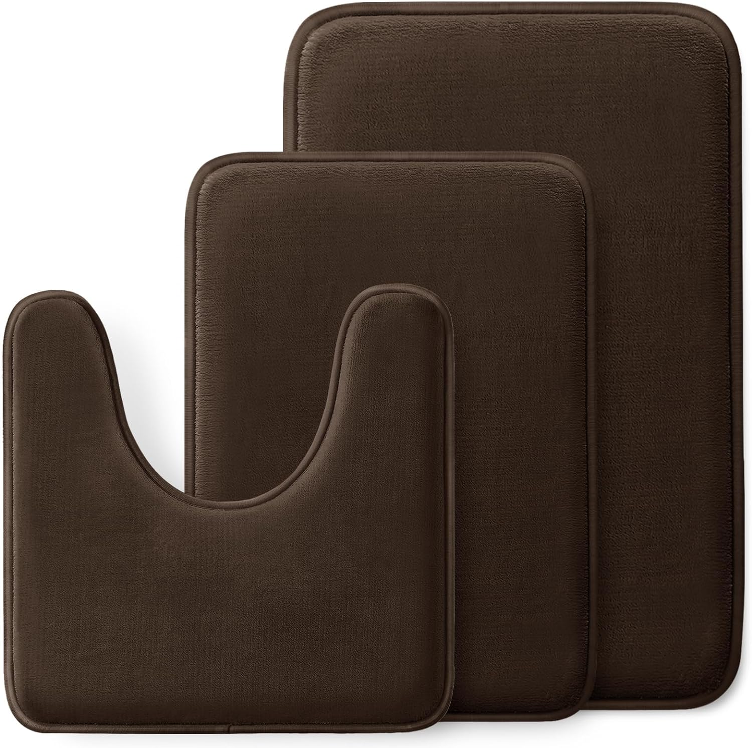 3 Piece Memory Foam Bathroom Rugs Sets, Non-Slip & Quick Dry Bath Mat, Ultra Sof...