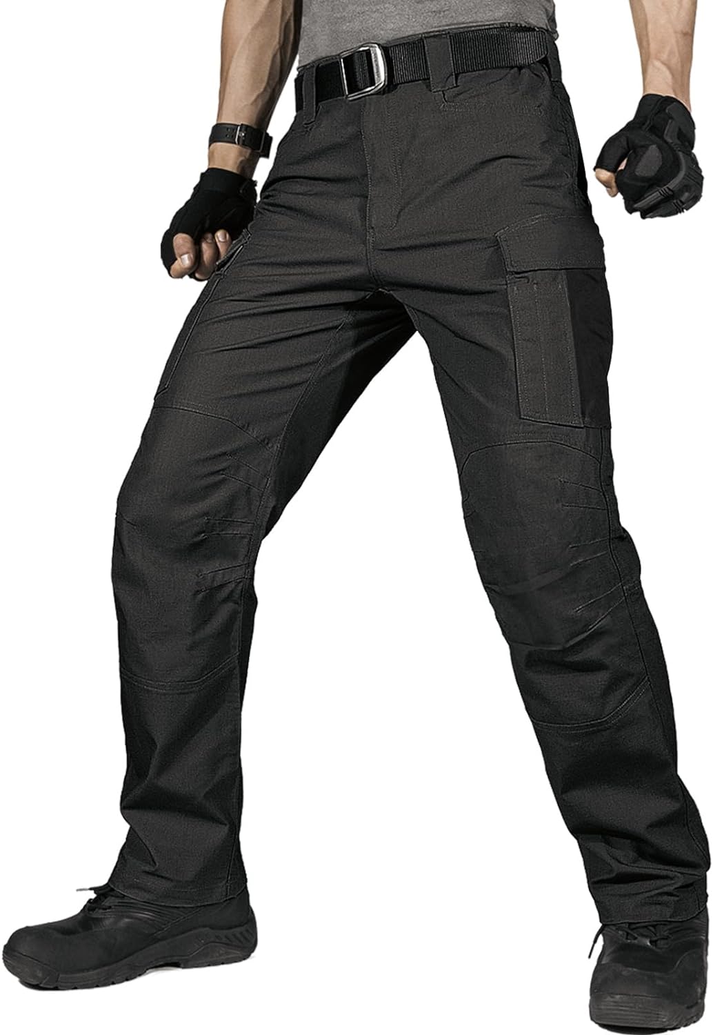 FREE SOLDIER Men's Water Resistant Pants Relaxed Fit Tactical Cargo Work Pants w...