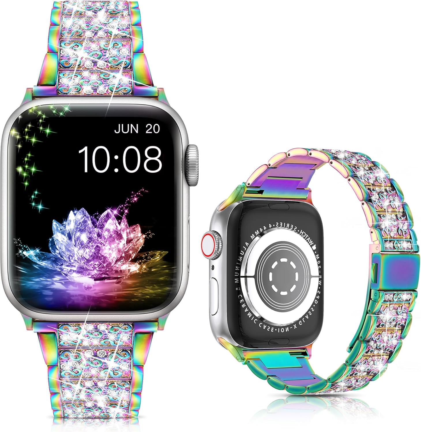 MARGE PLUS Compatible with Bling Apple Watch Band Women 42mm 44mm 45mm Series 9...