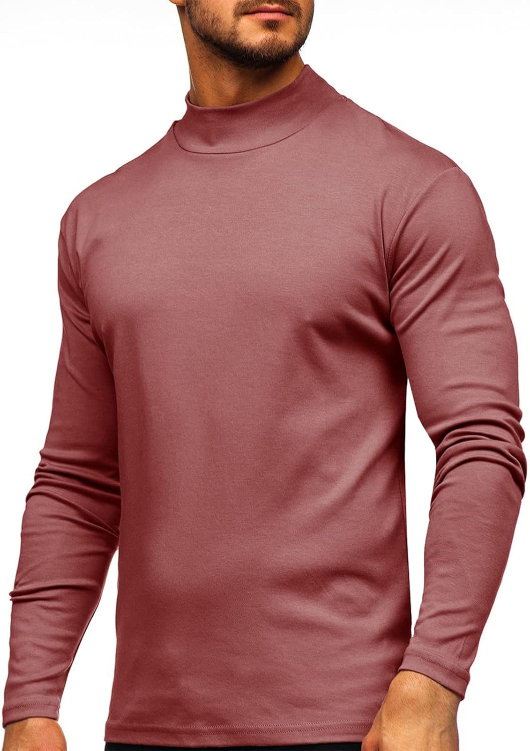 Rela Bota Mens Half Turtleneck Long Sleeve Pullover Basic Designed Undershirt St...
