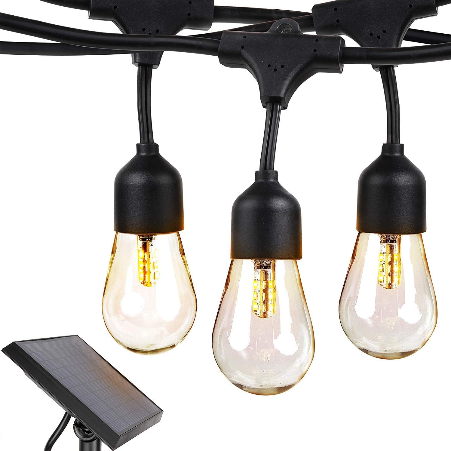Brightech Ambience Pro Solar Powered Outdoor String Lights - Commercial Grade 27...