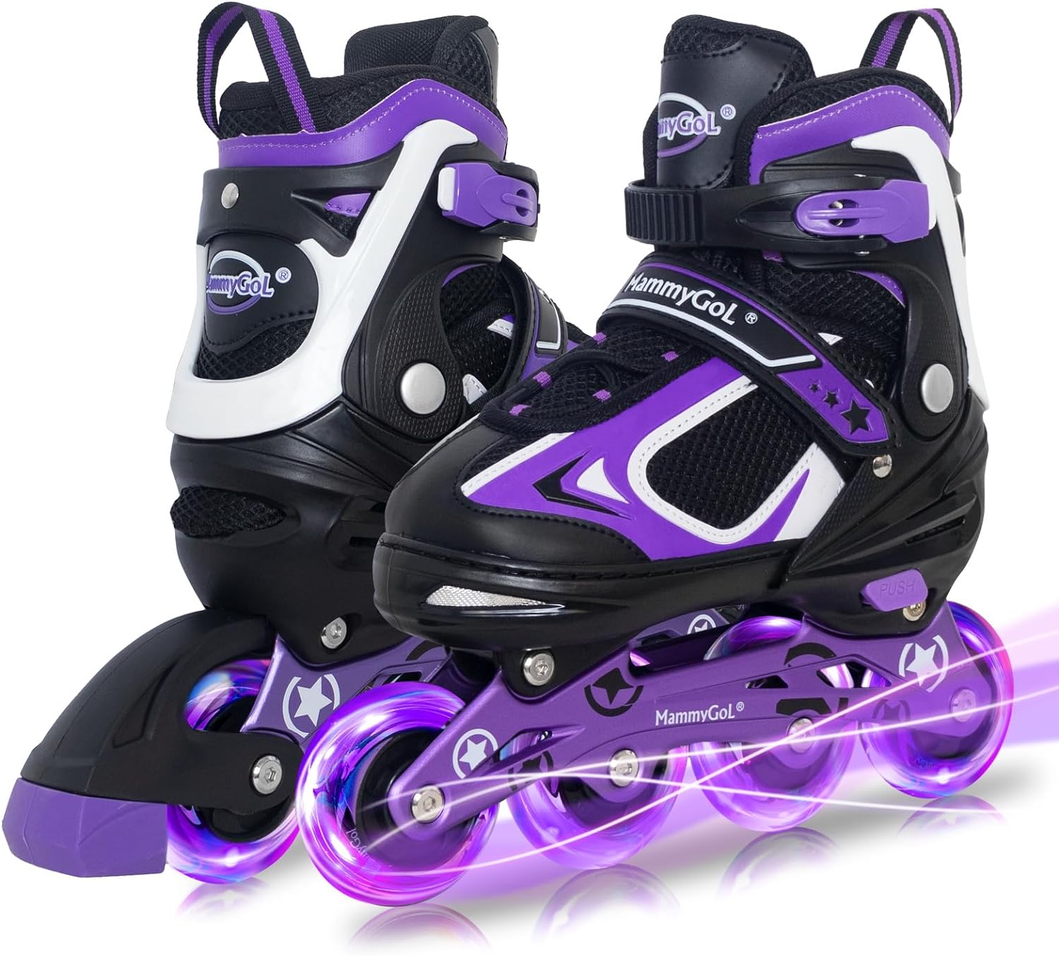 MammyGol Adjustable Inline Skates for Kids, Boys Blades Skate Girls with Light u...