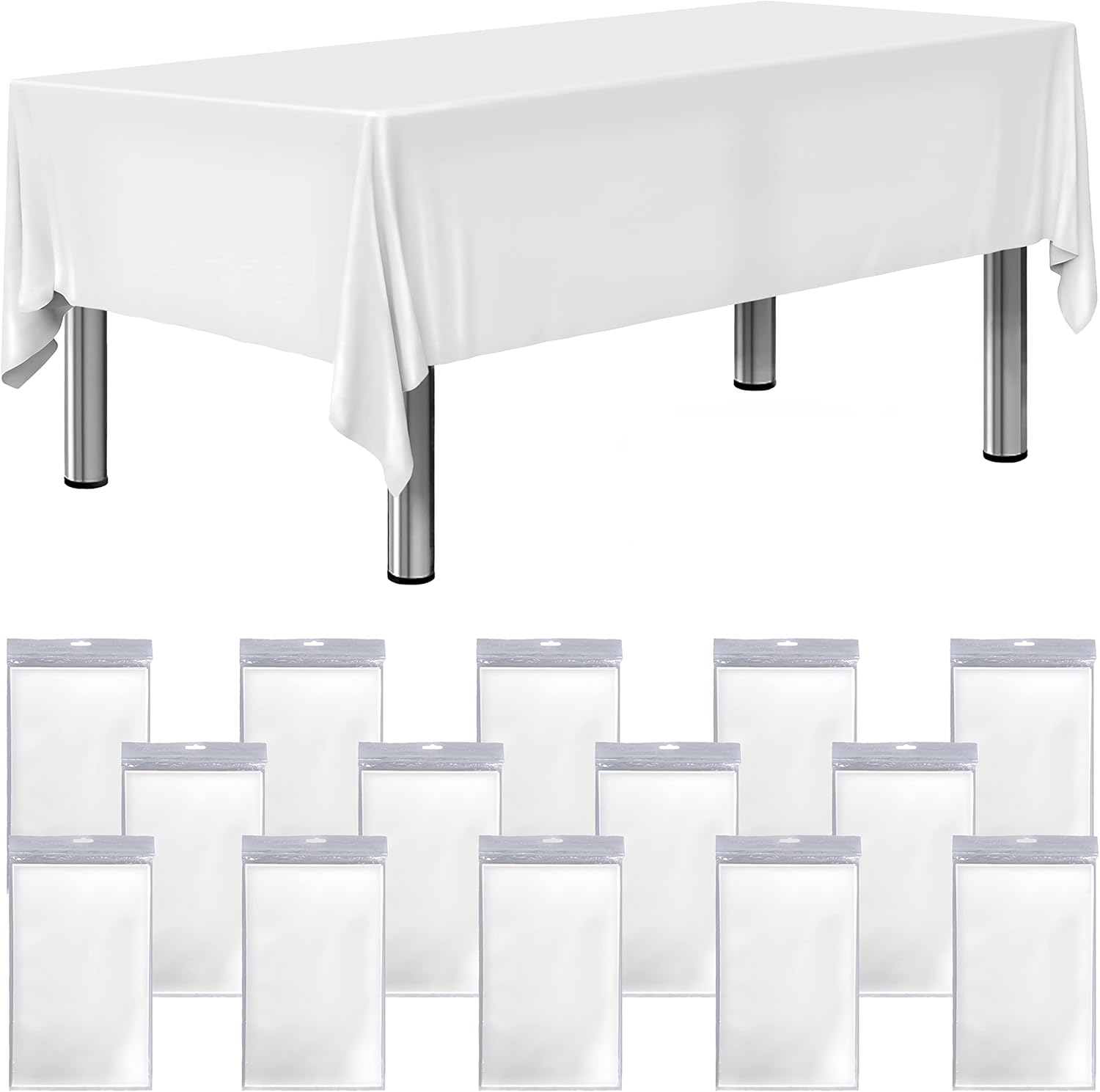 Best, Premium Disposable Plastic Tablecloth, Special Table Cover for 8ft Long Re...