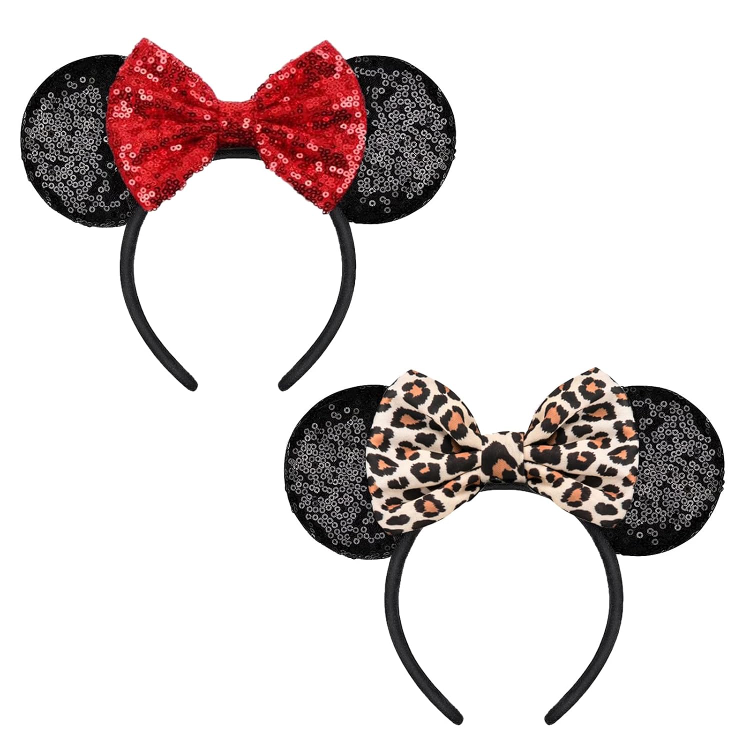 Best Shiny Sequin Bow Mouse Ears, Unique Mouse Ears Headbands for Adult Women Gi...