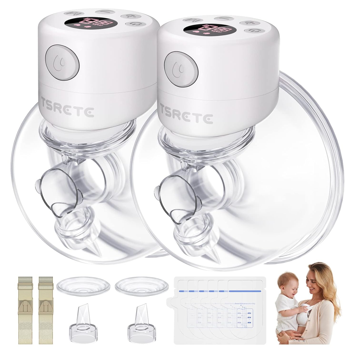 Best TSRETE Breast Pump, Special Double Wearable Breast Pump, Innovative Electri...