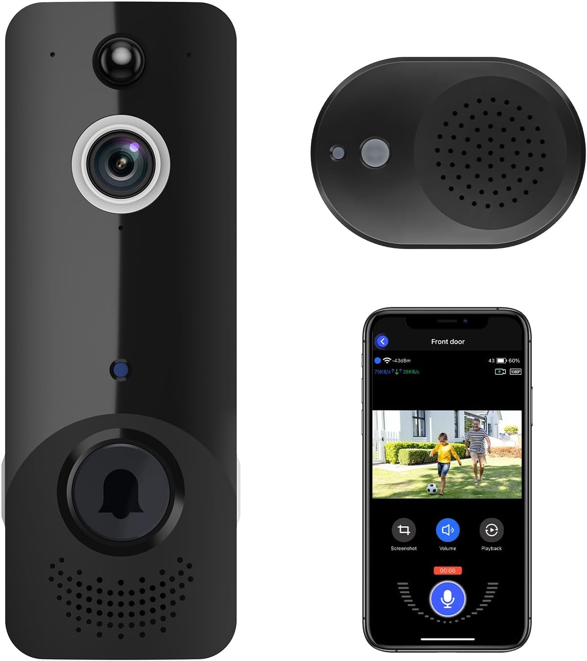 Best Smart Video Doorbell, Special Camera Wireless with Chime, Innovative AI Hum...