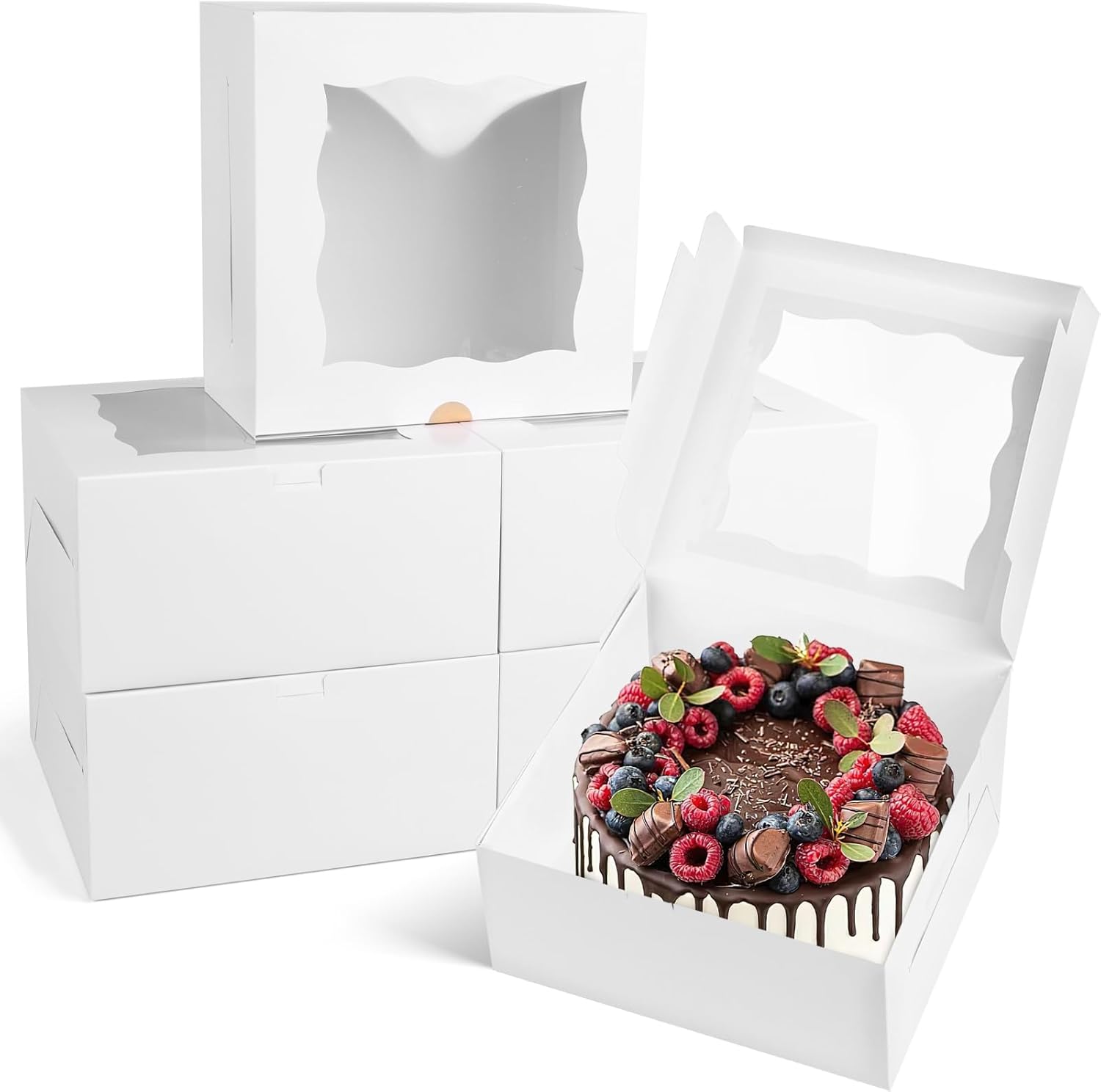Best JOHOUSE Cake Boxes, Special Bakery Box with Window, High-Quality Treat Box...