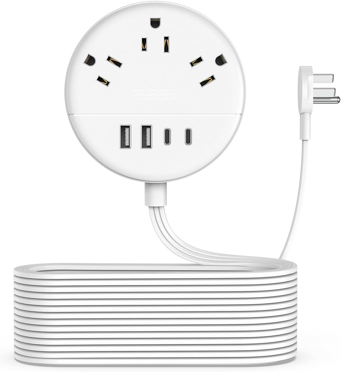 Best Flat Extension Cord, NTONPOWER Special Flat Plug Power Strip With 3 Outlets...